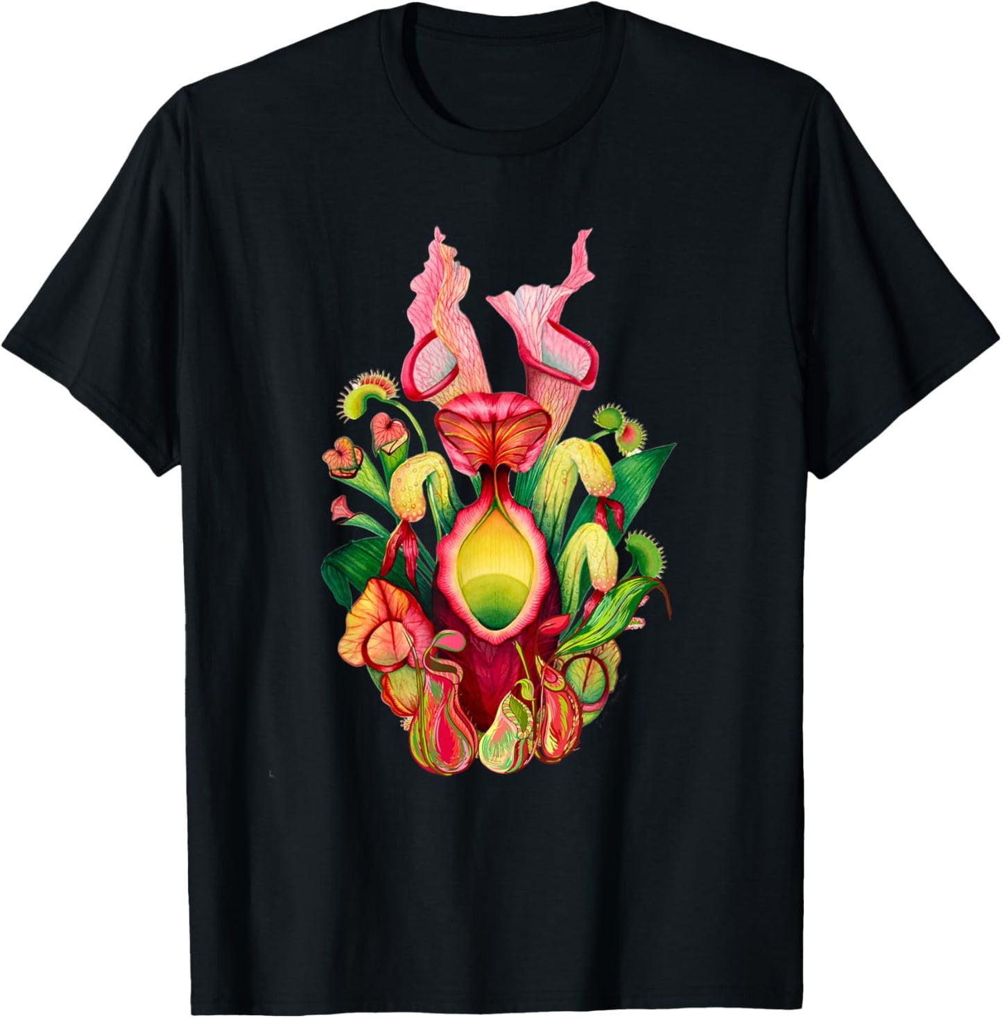 Pitcher Plant Nature Art Carnivorous Plants Sarracenia T-Shirt - T-Shirt | Black