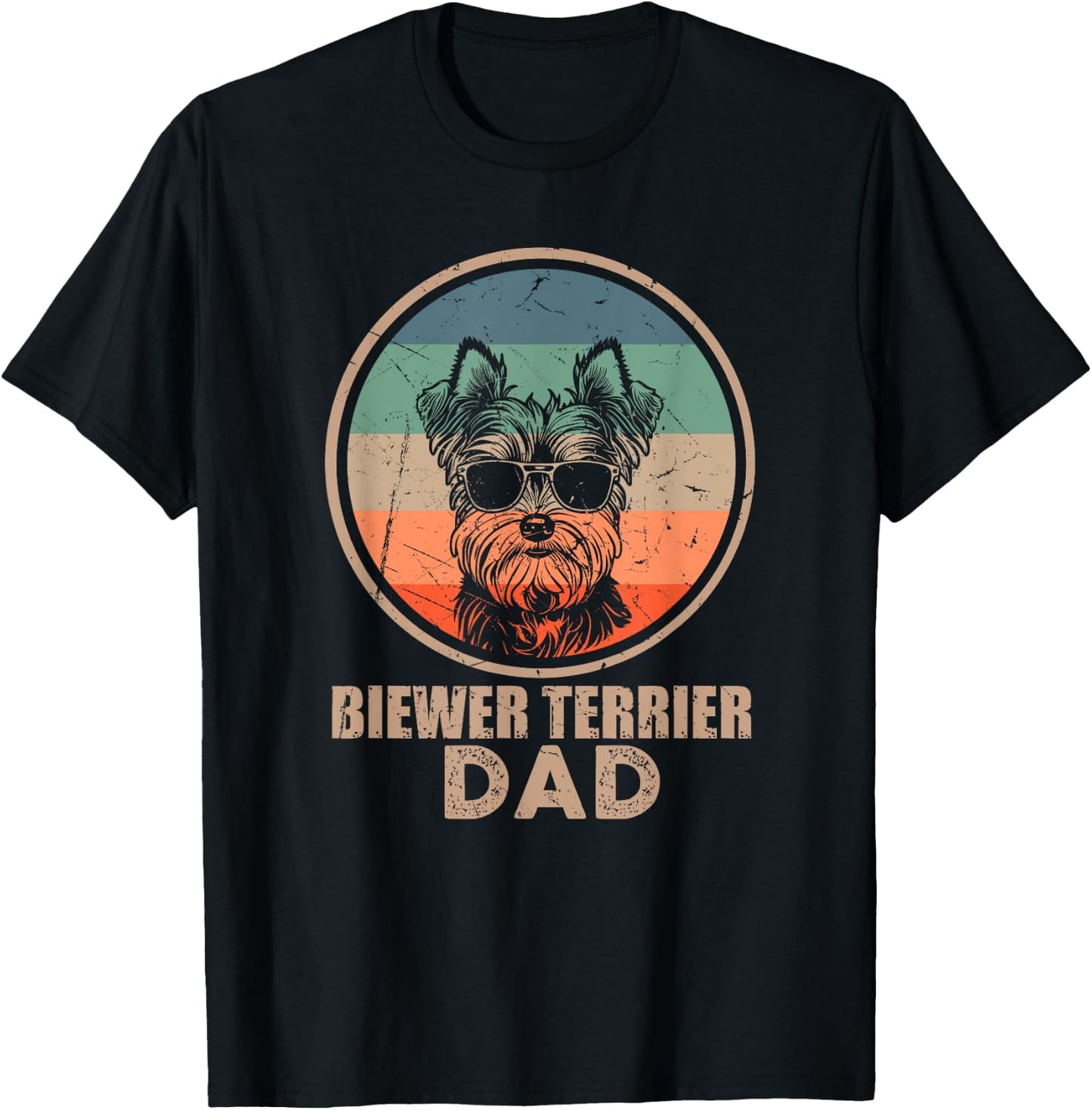 Vintage Biewer Terrier Dog Dad Gifts Dog Lover Xmas T-Shirt - T-Shirt | Black