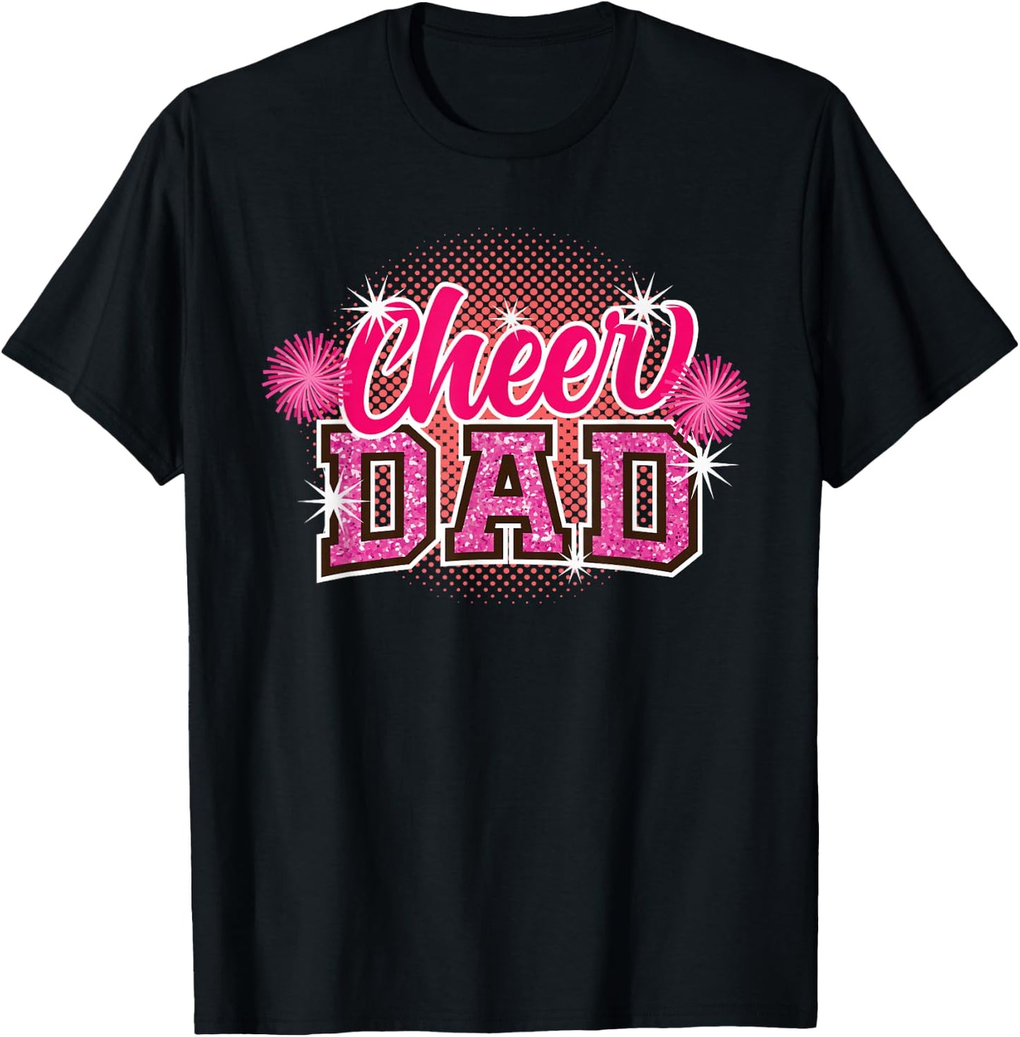 Cheer Dad Father's Day Cheerleader Papa Daddy Cheerleading T-Shirt - T-Shirt | Black