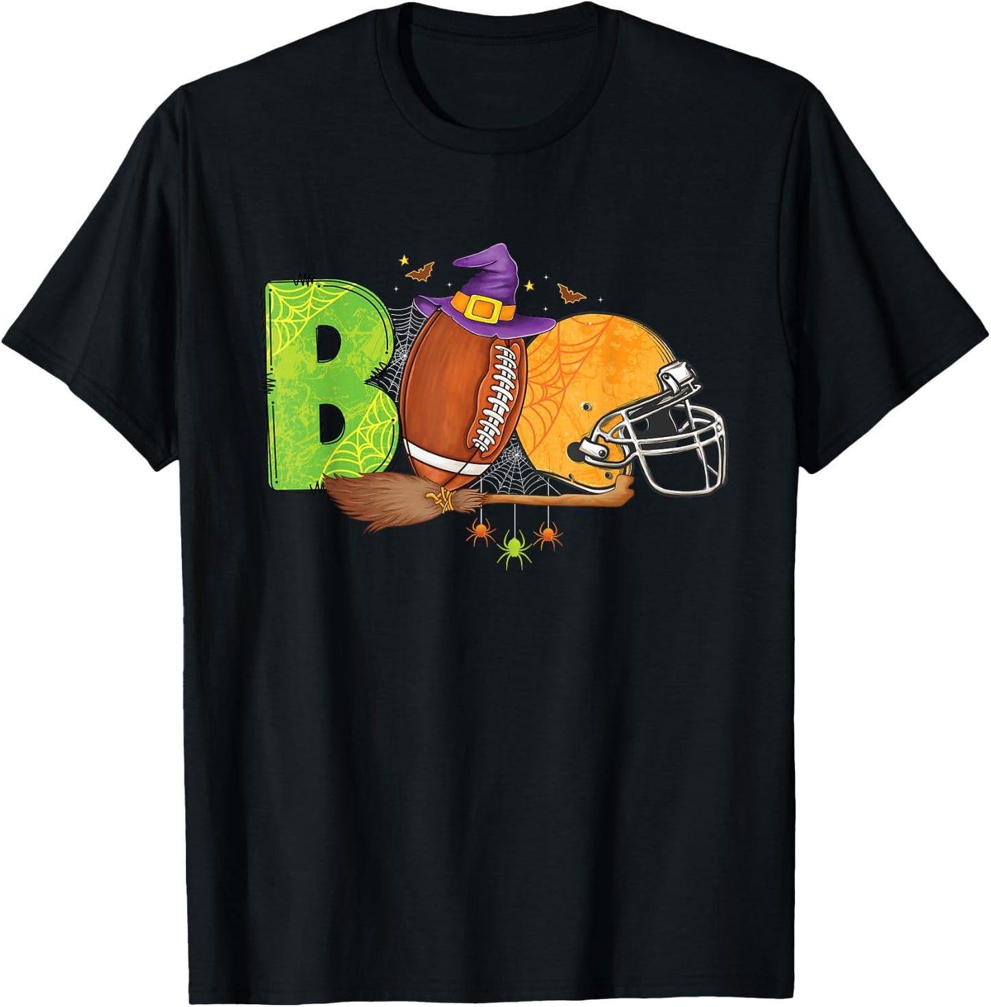Boo Funny football Halloween costume men women girls boys T-Shirt - T-Shirt | Black