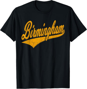 Birmingham Alabama Varsity Script Classic Sport Jersey Style T-Shirt - T-Shirt | Black