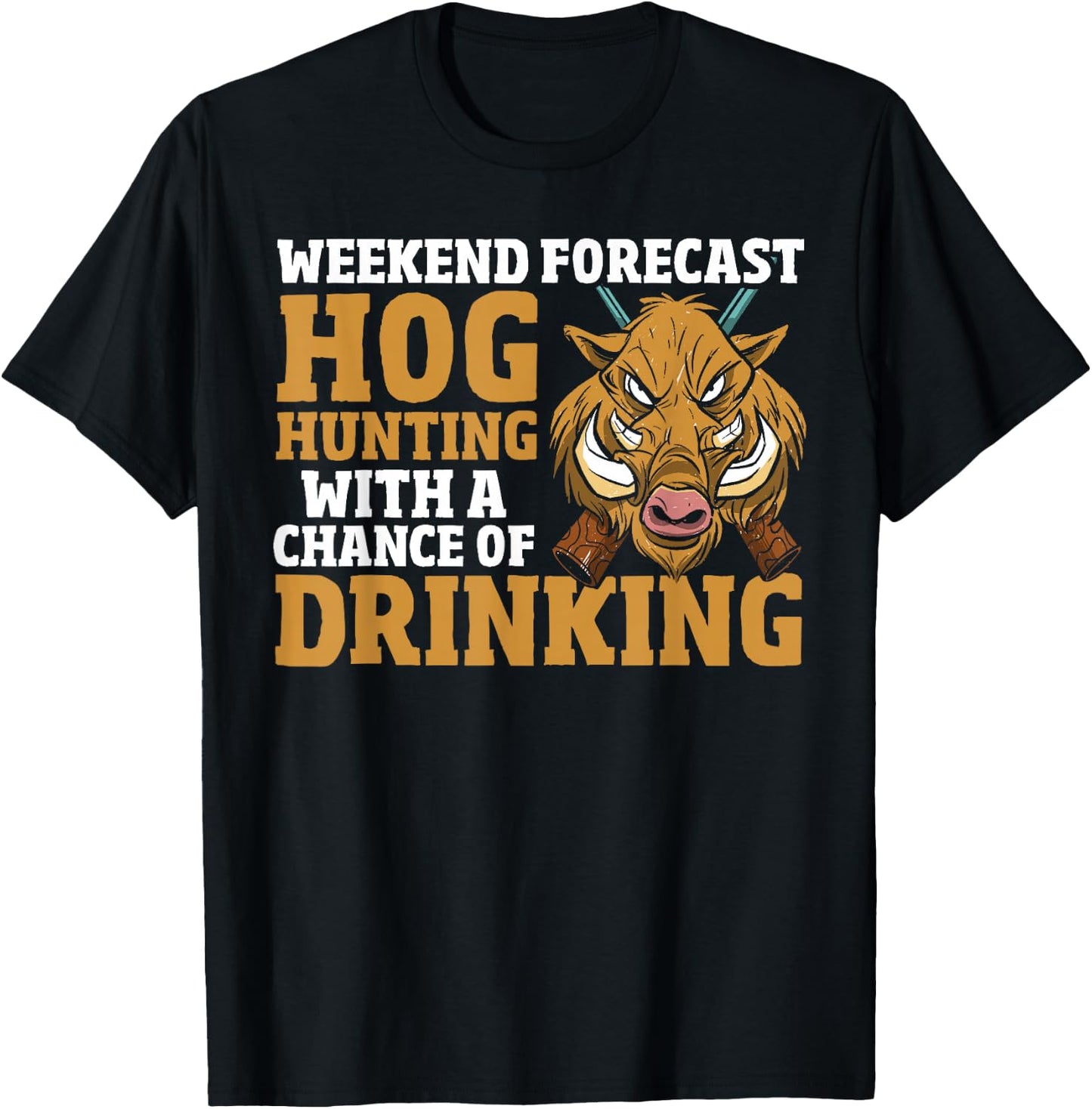 Boar Hunter - Funny Hog Wild Animal Pig Boar Hunting T-Shirt - T-Shirt | Black