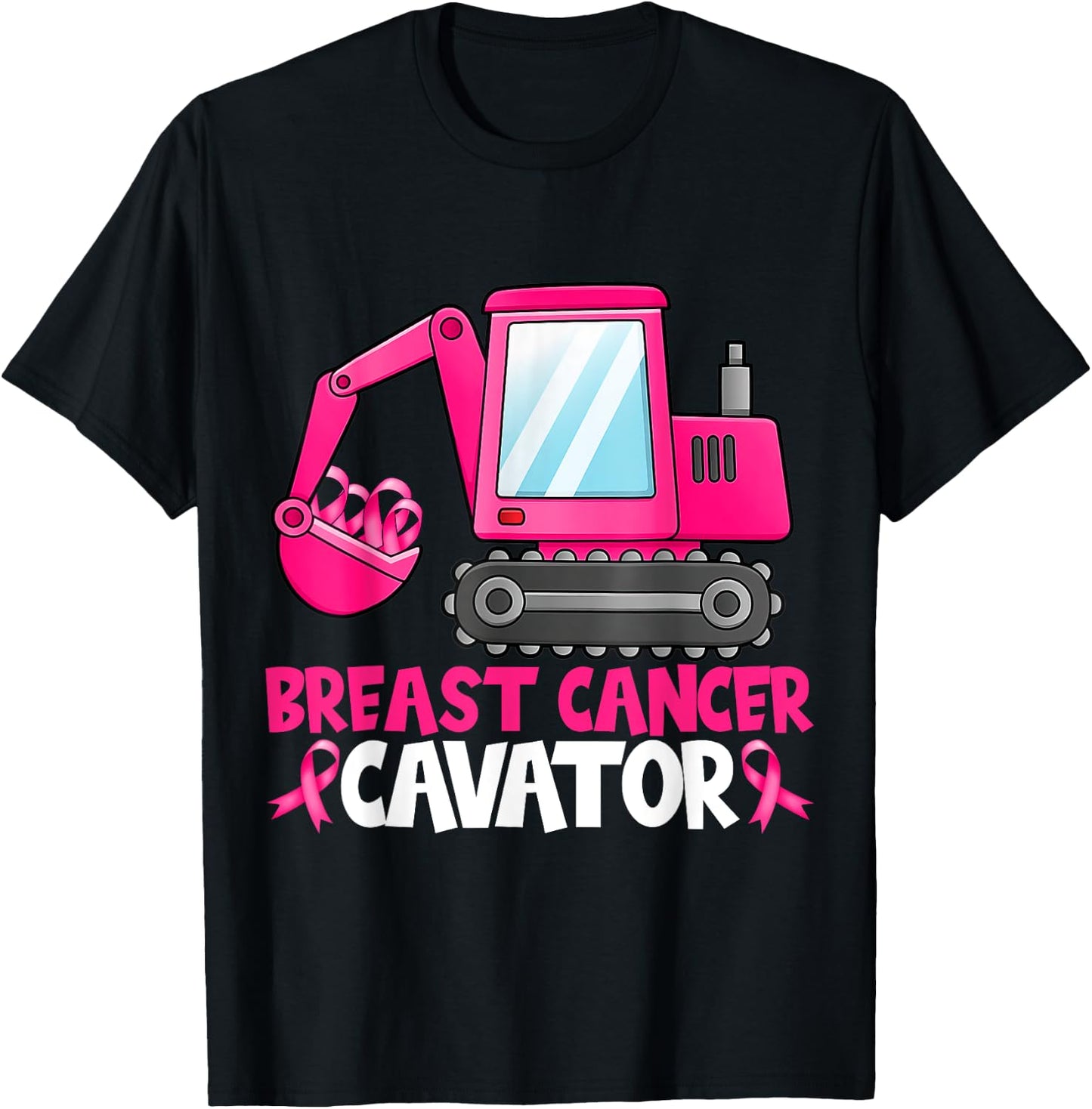 Breastcancerscavator Breast Cancer Awareness Kids Excavator T-Shirt - T-Shirt | Black