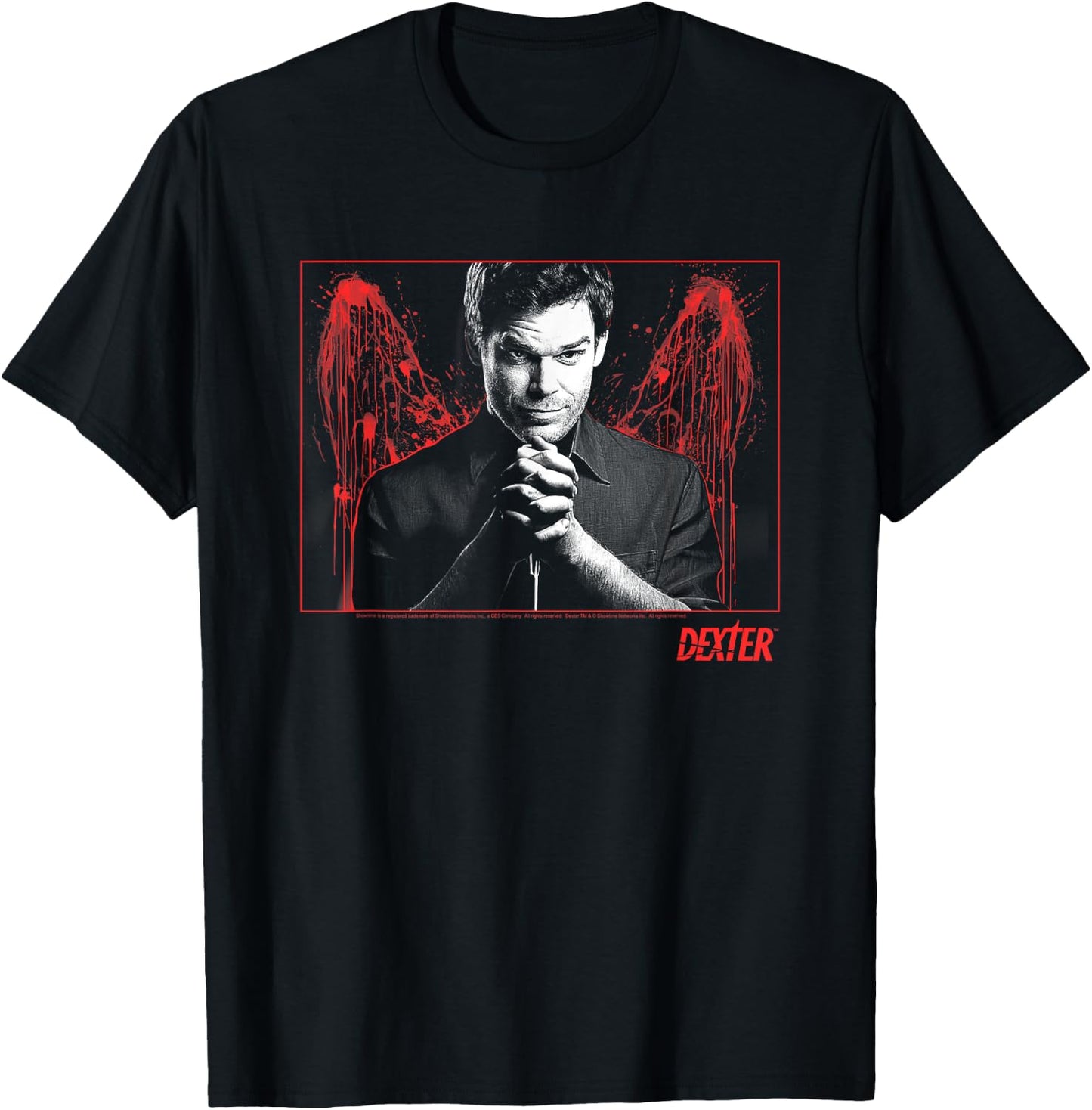 Dexter Blood Splatter Wings TV Show T-Shirt - T-Shirt | Black