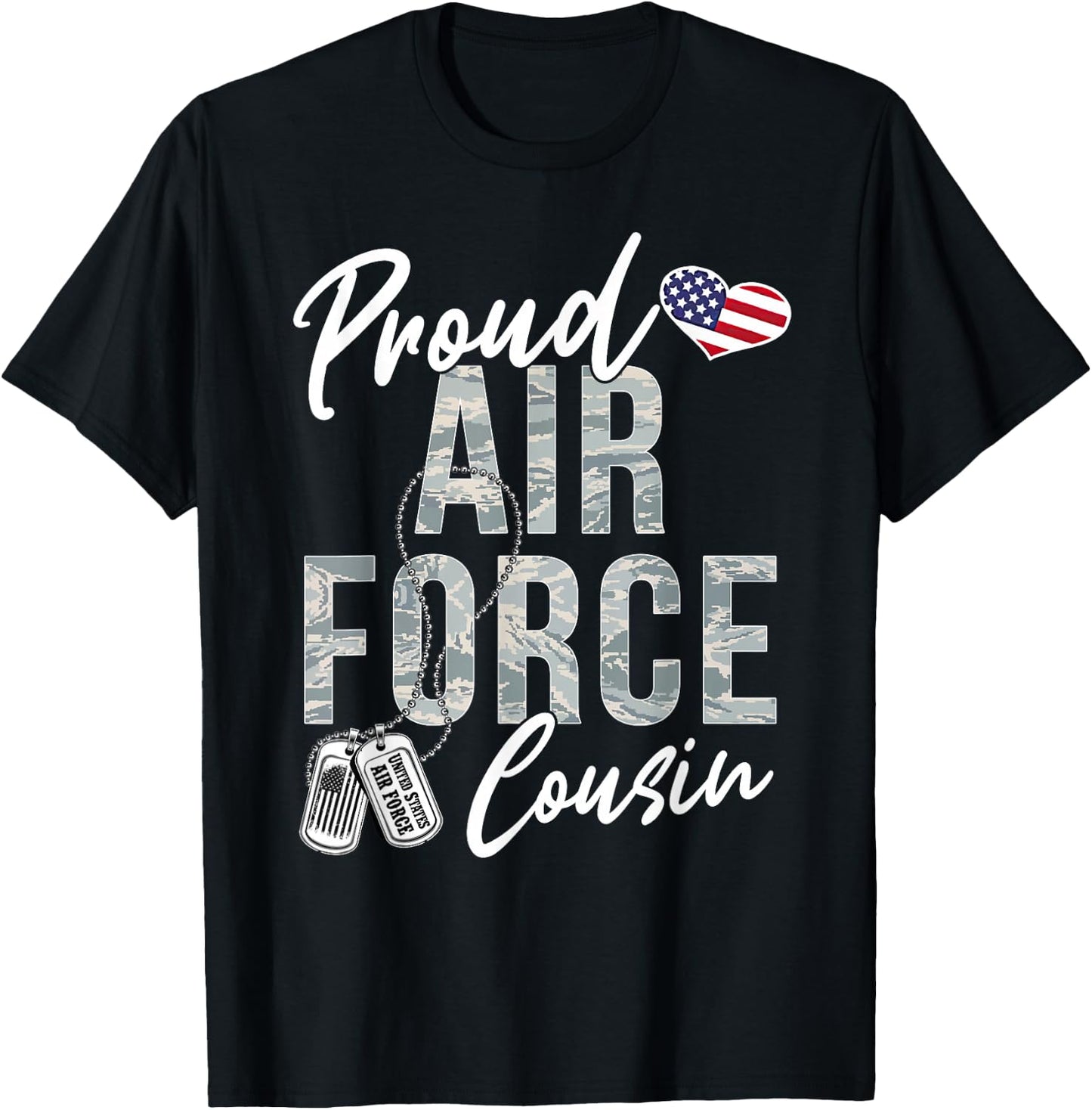 Proud Air Force Cousin US Air Force Graduation Cousin T-Shirt - T-Shirt | Black