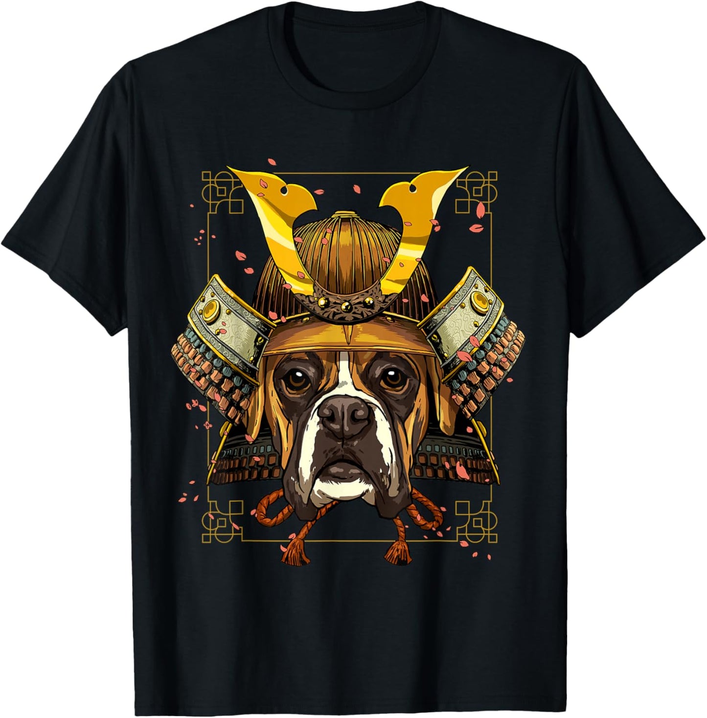 Samurai German Boxer Dog Lover Japanese Warrior Bushido T-Shirt - T-Shirt | Black