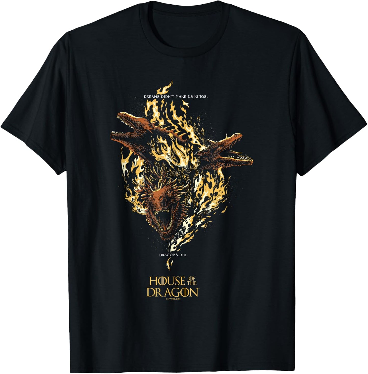 House of the Dragon Targaryen Quote Epic Flames Dragons Logo T-Shirt - T-Shirt | Black