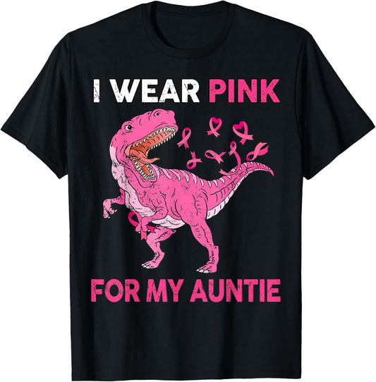Breast Cancer Awareness Wear Pink for Auntie Kid Boy Toddler T-Shirt - T-Shirt | Black