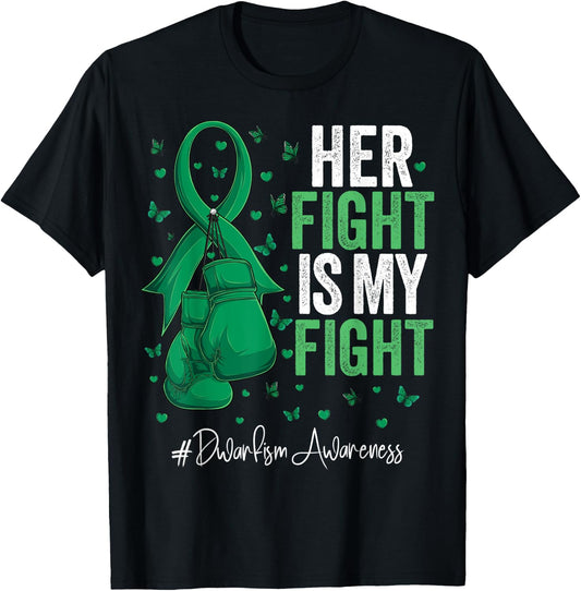 Green Ribbon Survivor Fighter Dwarfism Awareness T-Shirt - T-Shirt | Black