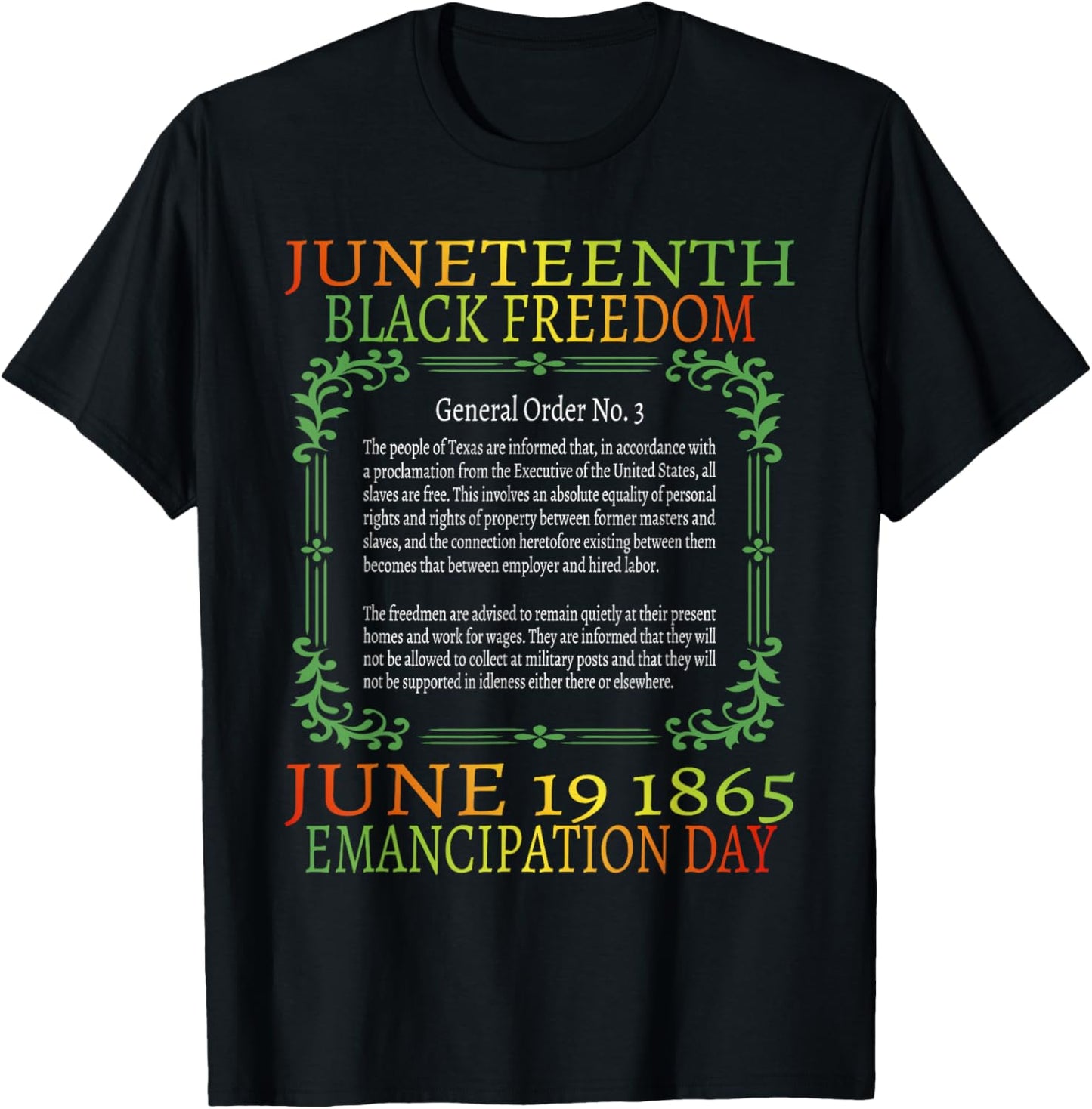 Juneteenth African American Freedom Black History June 19 T-Shirt - T-Shirt | Black