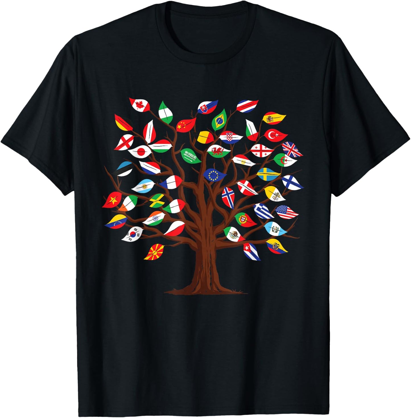 Flags of Countries of the World international flag tree kid T-Shirt - T-Shirt | Black