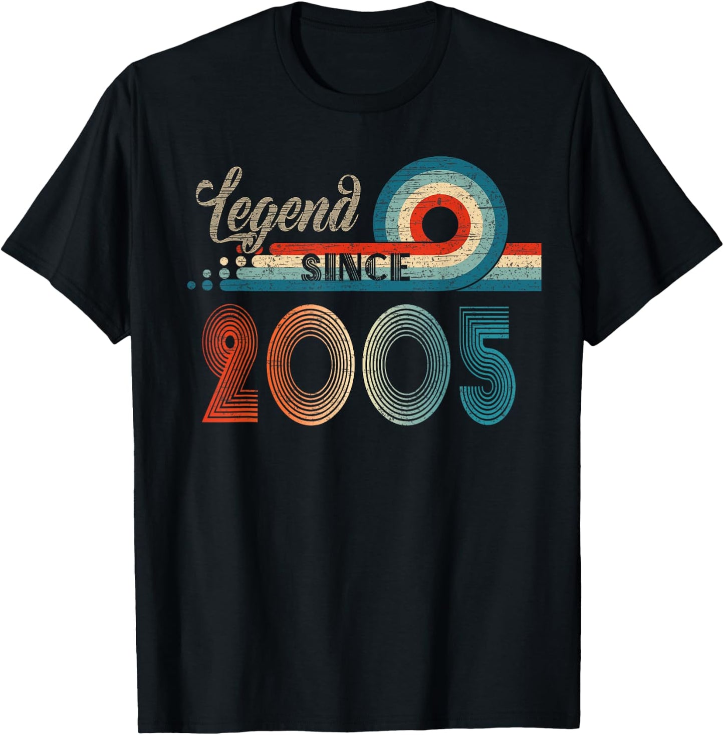 20 Year Old 20 Birthday Gifts Vintage Legend Since 2005 T-Shirt - T-Shirt | Black