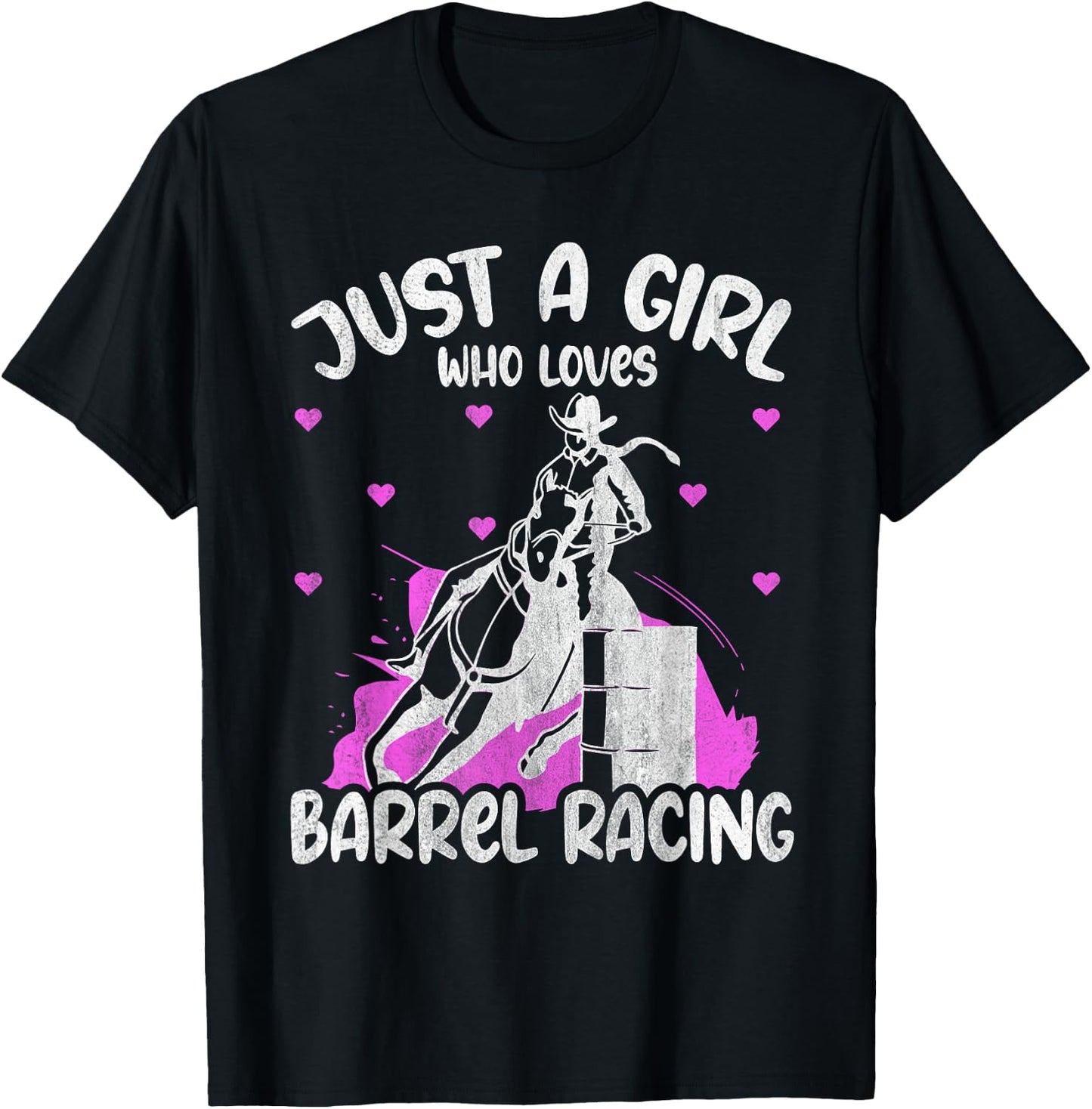 Just A Girl Who Loves Barrel Racing Rodeo Barrel Racing T-Shirt - T-Shirt | Black