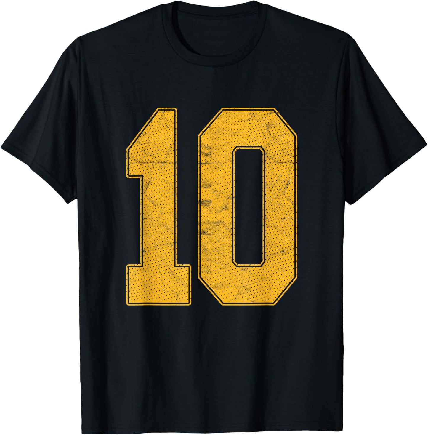 Number 10 Numbered Uniform Sports Team Jersey 10th Birthday T-Shirt - T-Shirt | Black