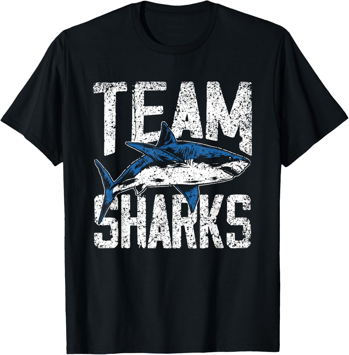 Team Sharks Teeth Animal Lover Shark T-Shirt - T-Shirt | Black