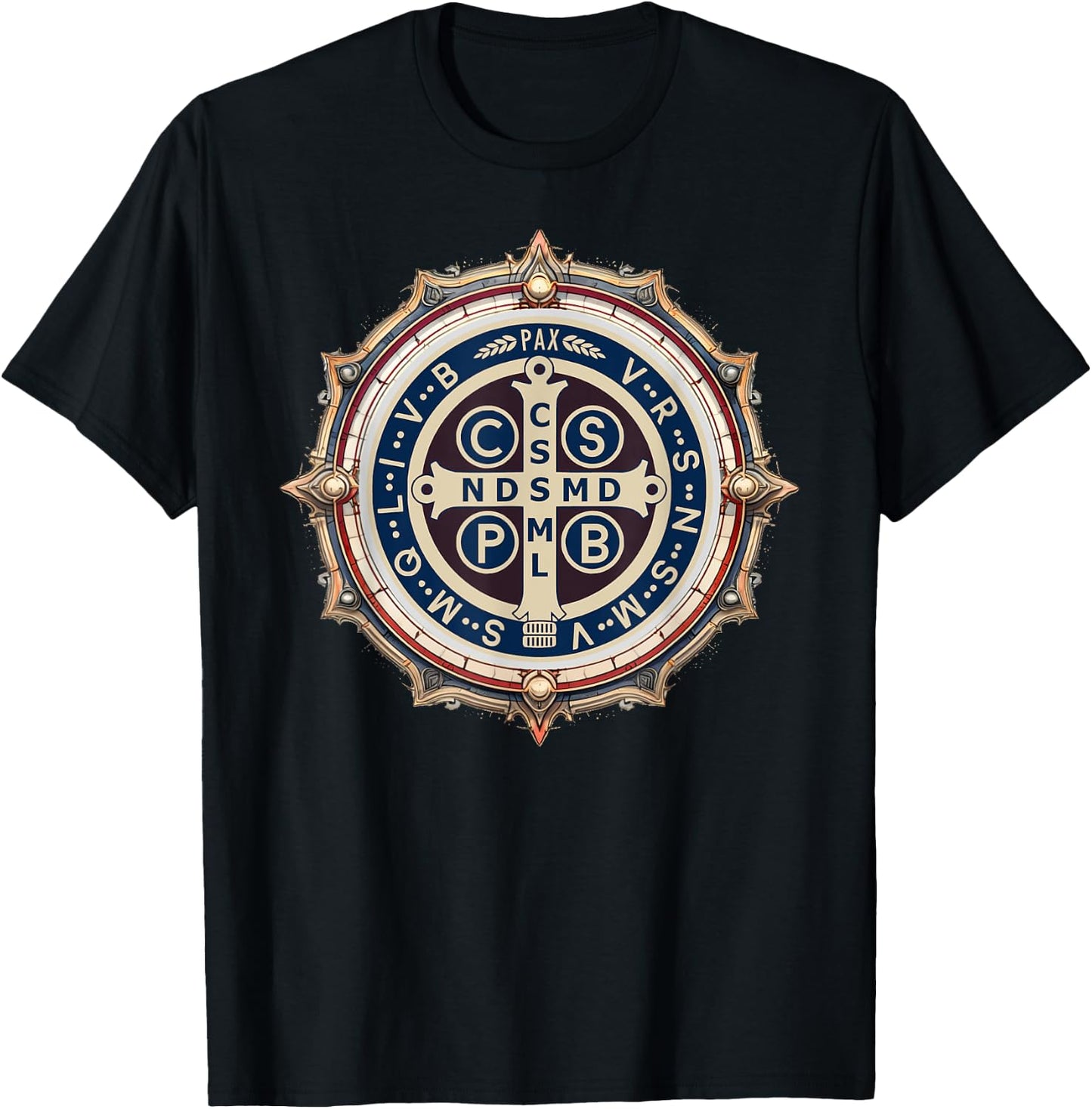 Catholic Saint Benedict Medal T-Shirt - T-Shirt | Black