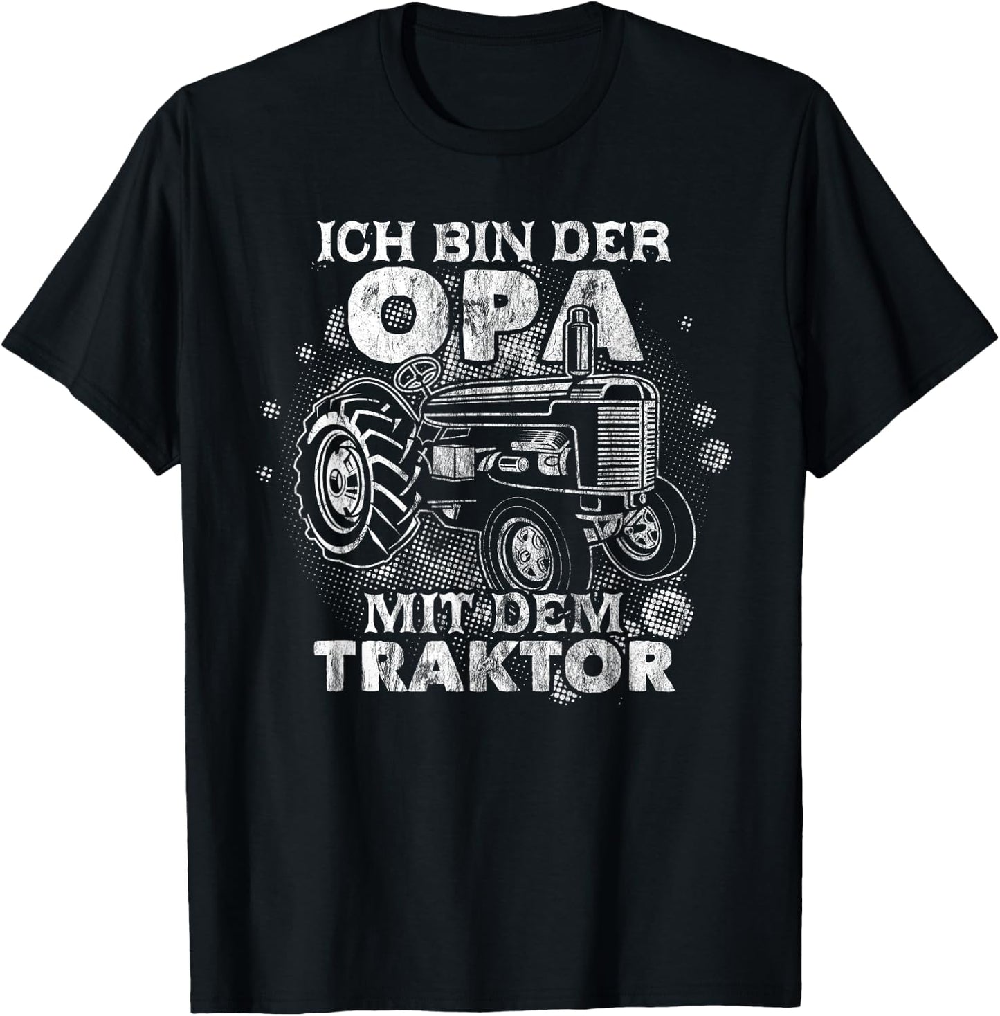 Grandpa with Tractor Grandpa Grandad Funny T-Shirt - T-Shirt | Black