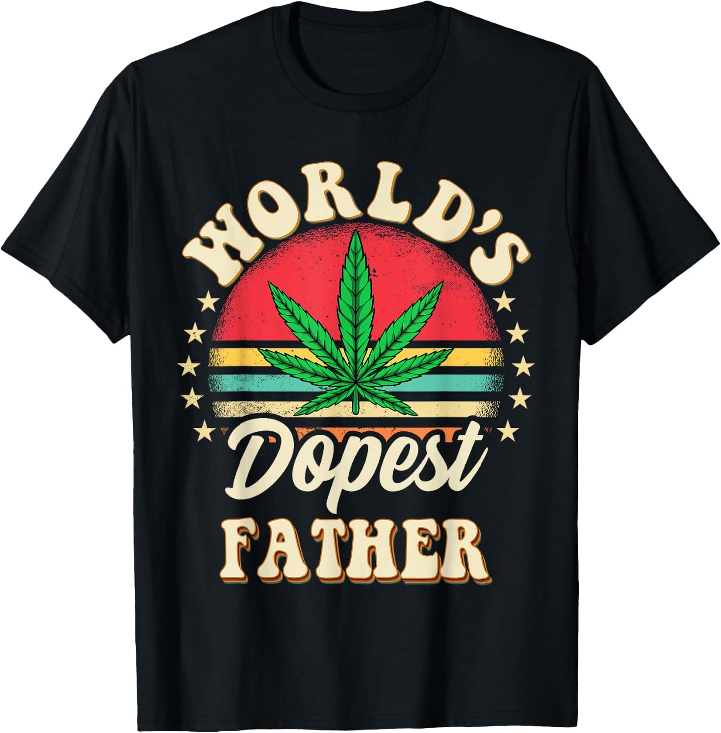 Father Funny 420 Pot Vintage Matching Worlds Dopest Father T-Shirt - T-Shirt | Black
