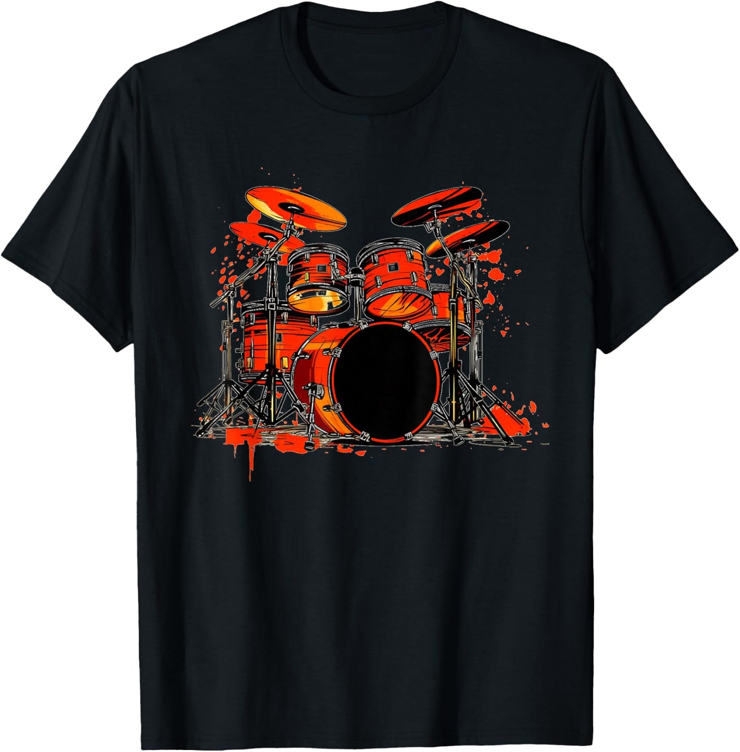 Cool Drums for Drummer and Rock Band Lovers T-Shirt - T-Shirt | Black