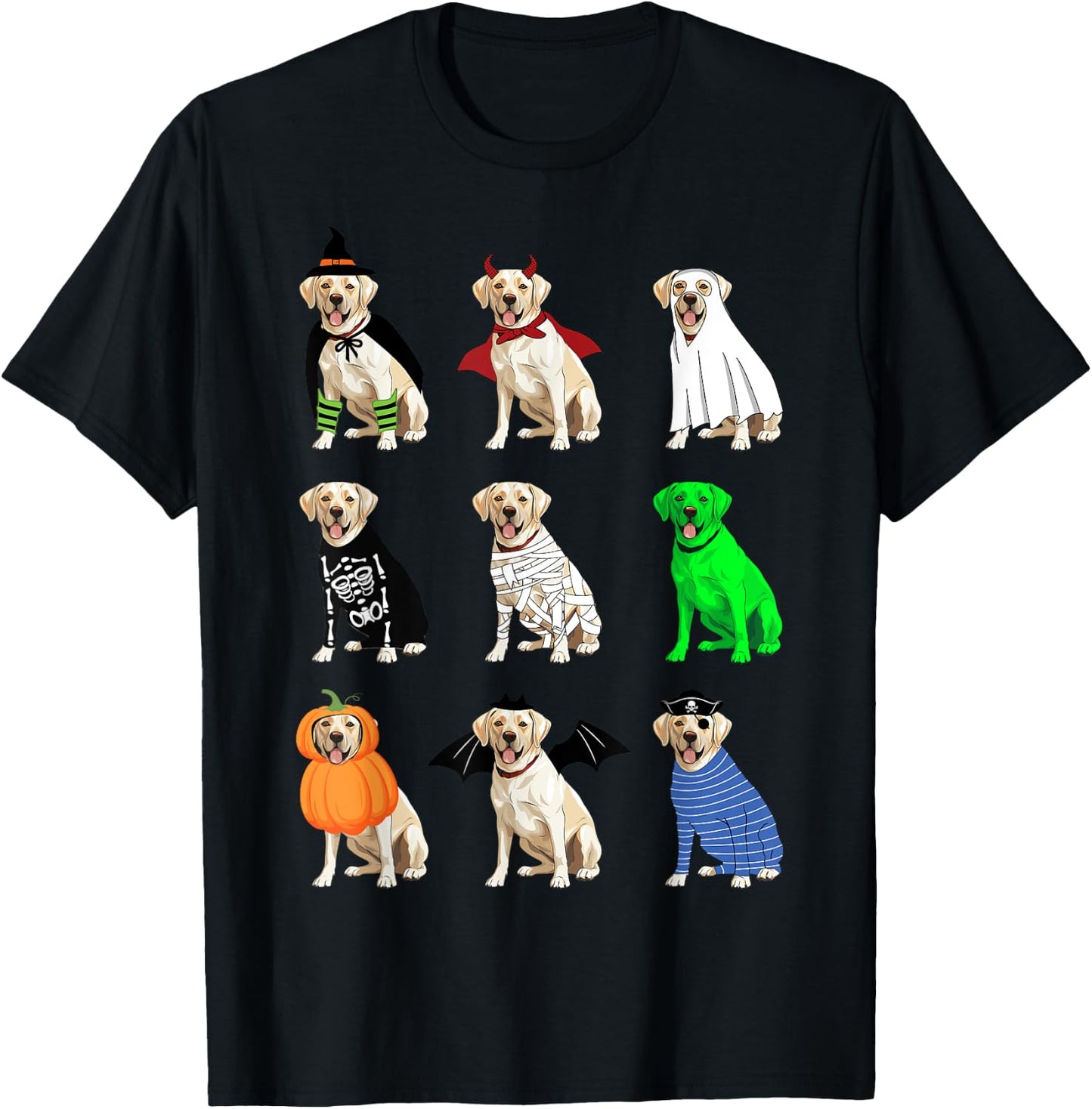White Labrador Retriever Halloween Funny Ghost Monster T-Shirt - T-Shirt | Black
