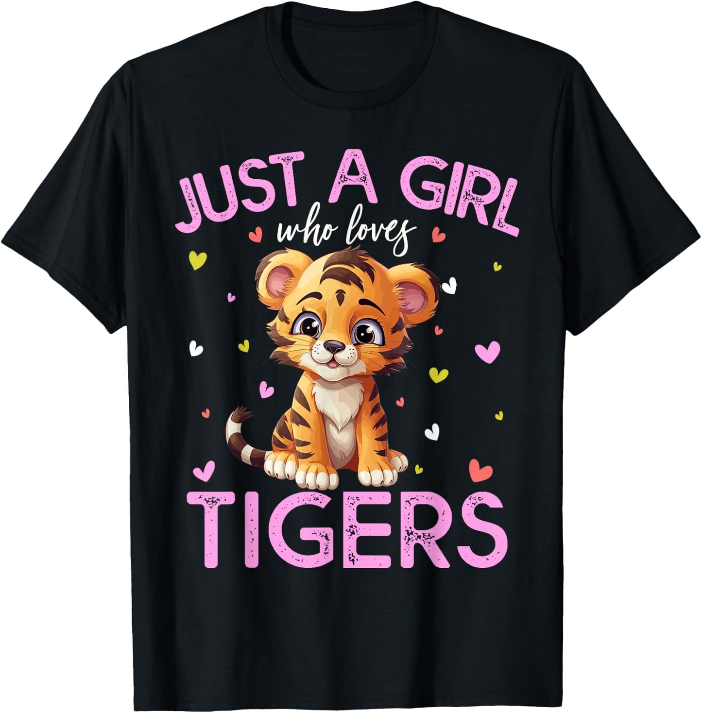 Just A Girl Who Loves Tigers Girls T-Shirt - T-Shirt | Black