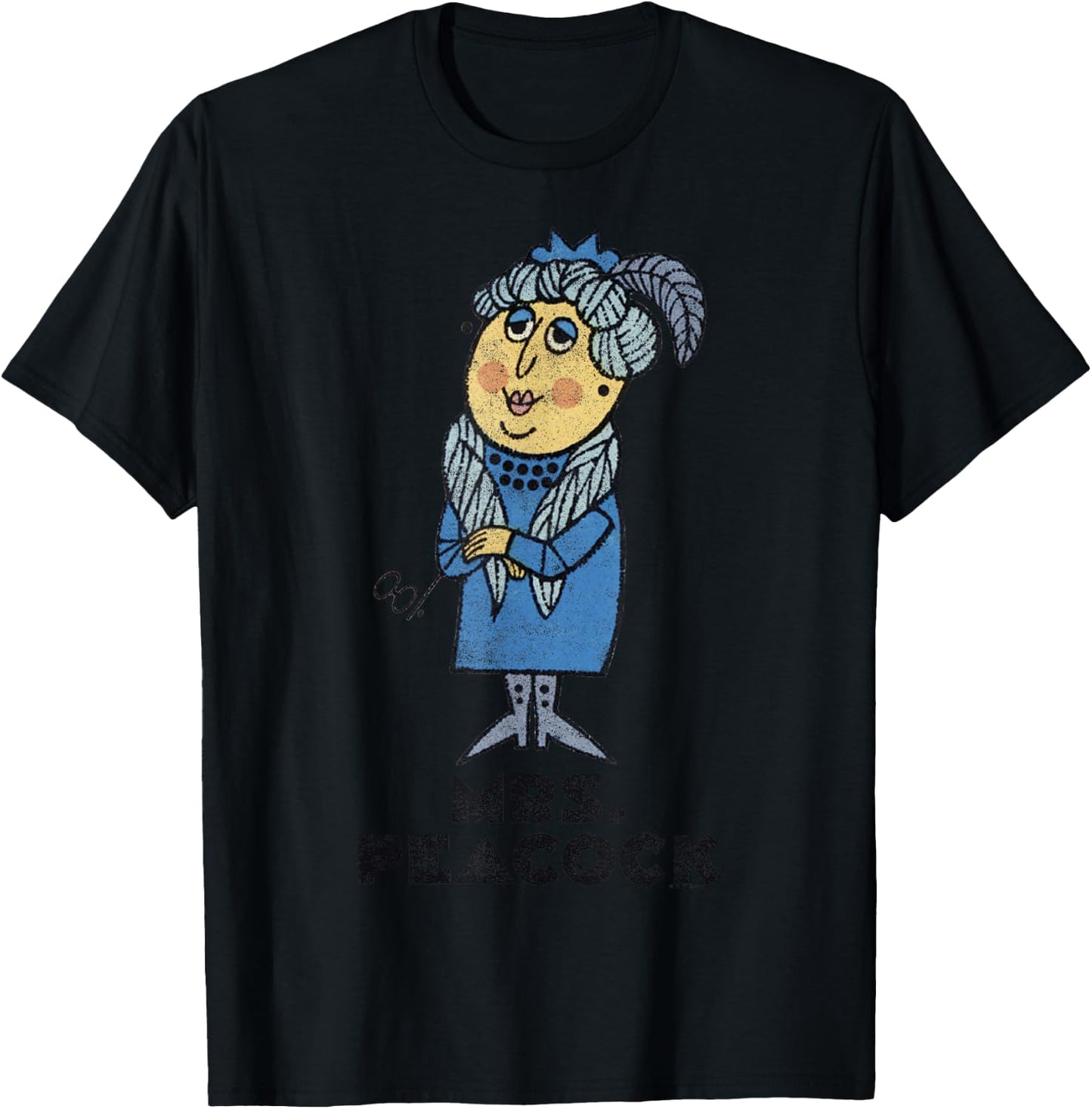 Clue Retro Mrs. Peacock Portrait T-Shirt - T-Shirt | Black