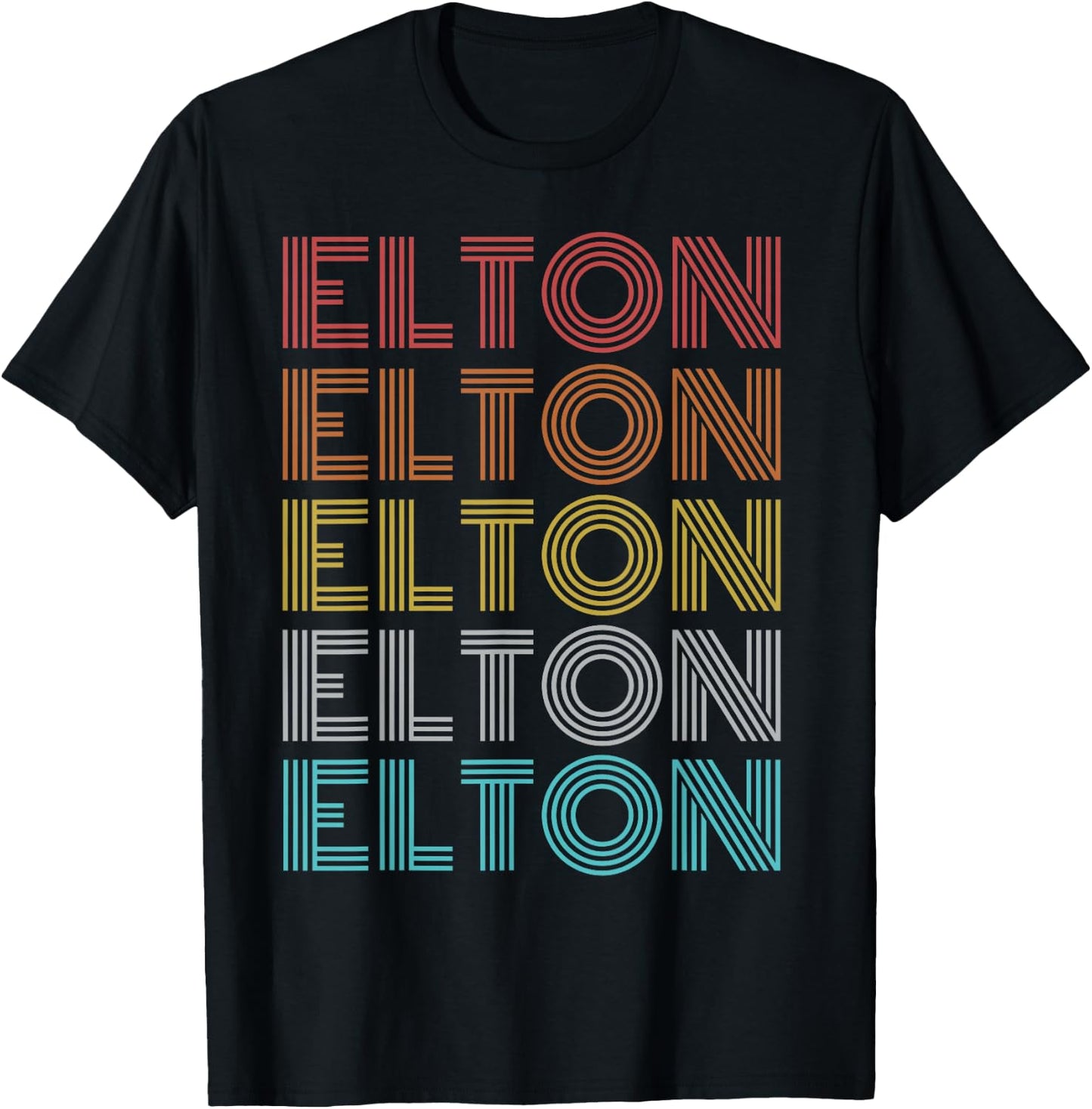 Elton Shirt Vintage Retro Apparel Retro Vintage Elton , Black T-Shirt - T-Shirt | Black