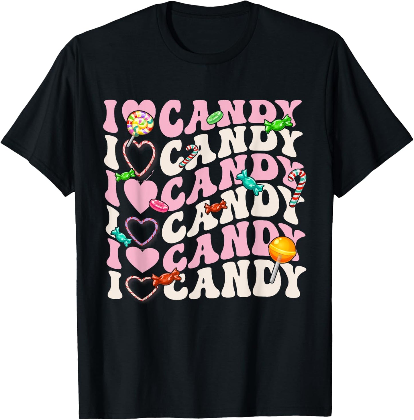 I Love Candy Halloween Party Cute Trick or Treat Candyland T-Shirt - T-Shirt | Black