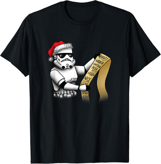 Star Wars Christmas Stormtrooper Naughty & Nice List T-Shirt - T-Shirt | Black