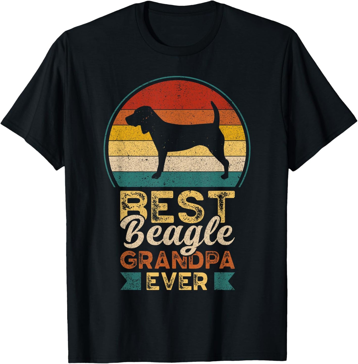 Best Beagle Grandpa Ever, Father's Day, Grandfather Beagle T-Shirt - T-Shirt | Black