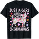 Chihuahua Just A Girl Who Loves Chihuahuas Dog Flower Floral T-Shirt - T-Shirt | Black