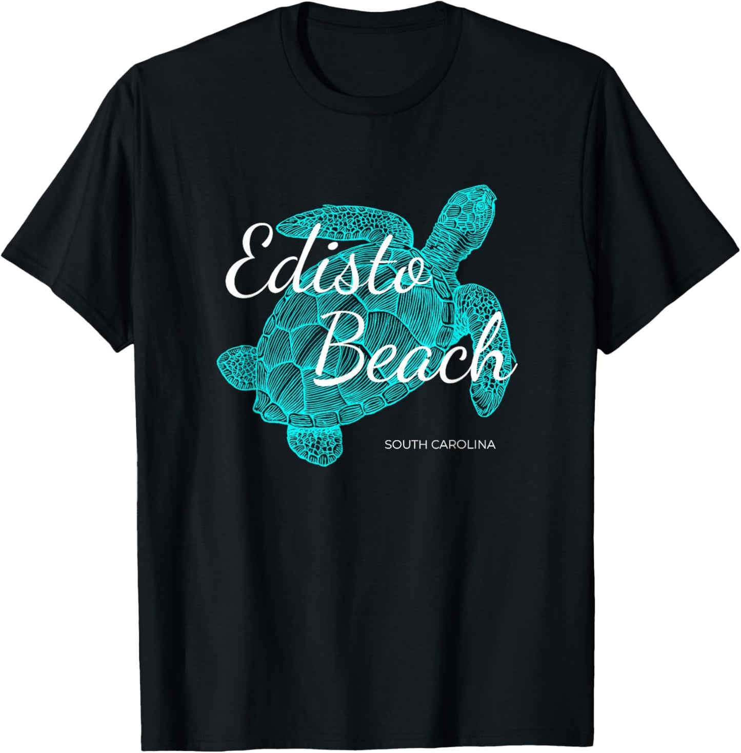 Edisto Beach South Carolina Vacation With A Turtle Graphic T-Shirt - T-Shirt | Black