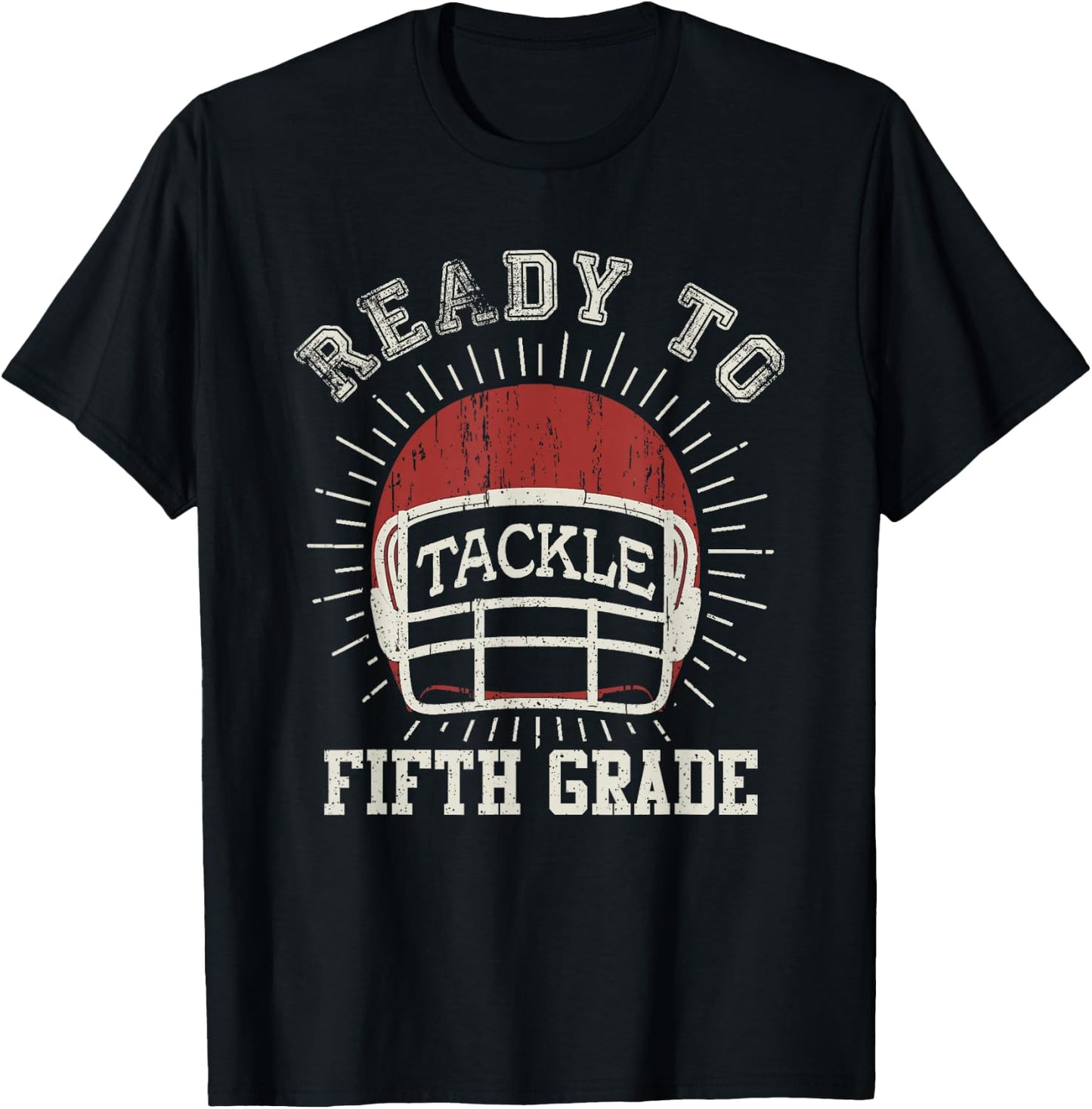 Ready To Tackle 5th Grade Back To School Football T-Shirt - T-Shirt | Black