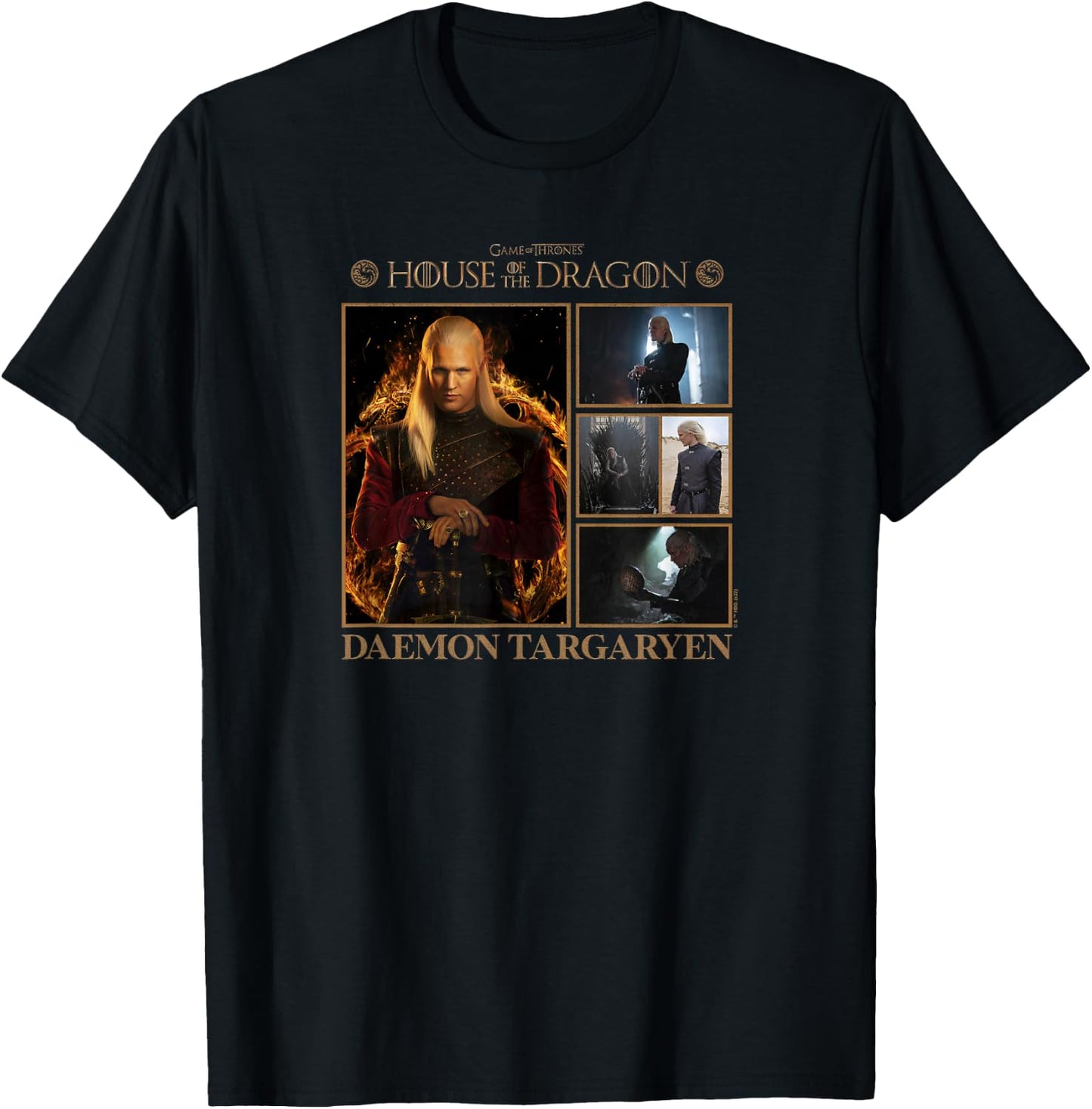 House of the Dragon Daemon Targaryen Photo Box Up Poster T-Shirt - T-Shirt | Black