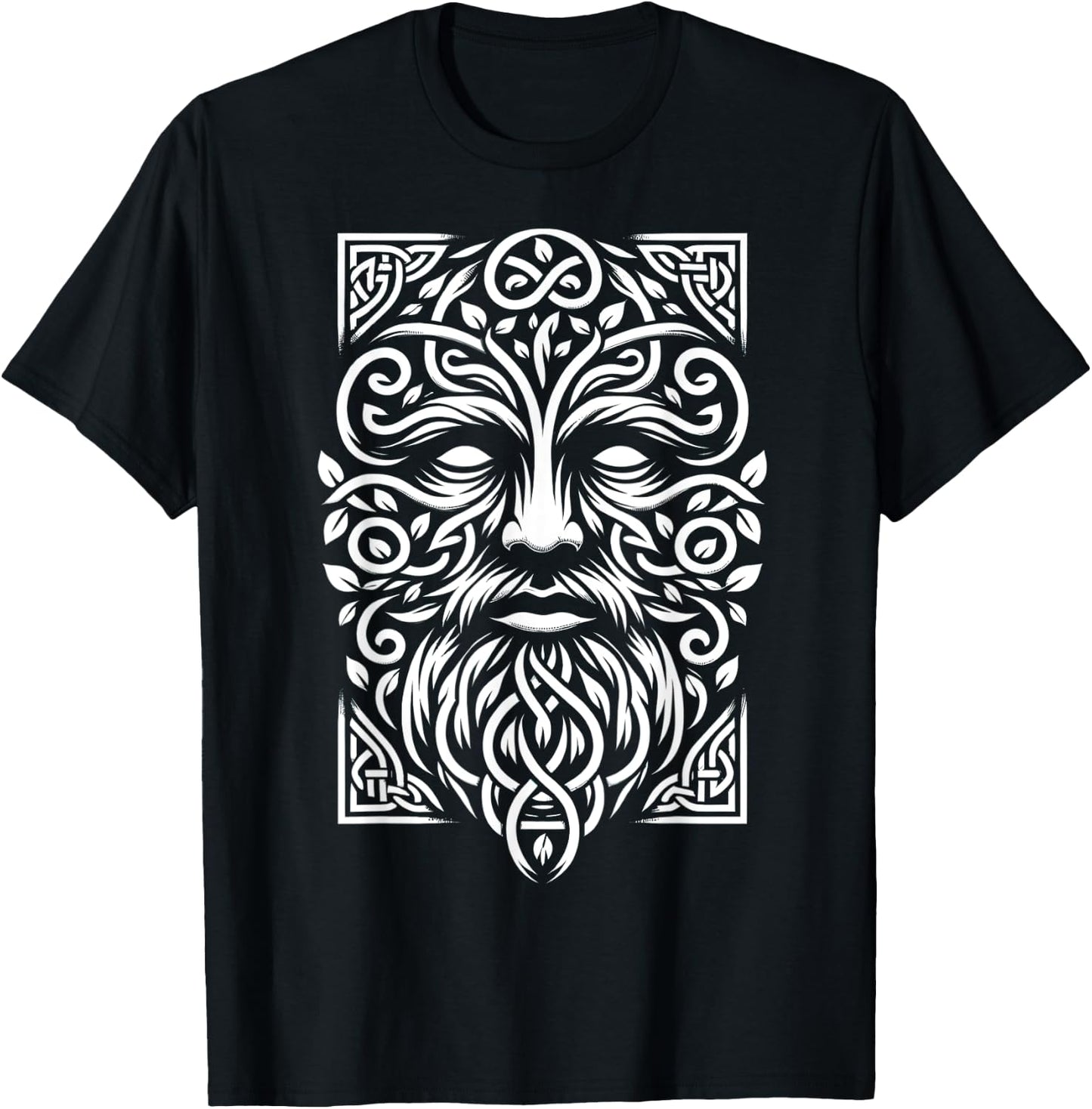 Jack Of The Woods Traditional Pagan Celtic Greenman T-Shirt - T-Shirt | Black