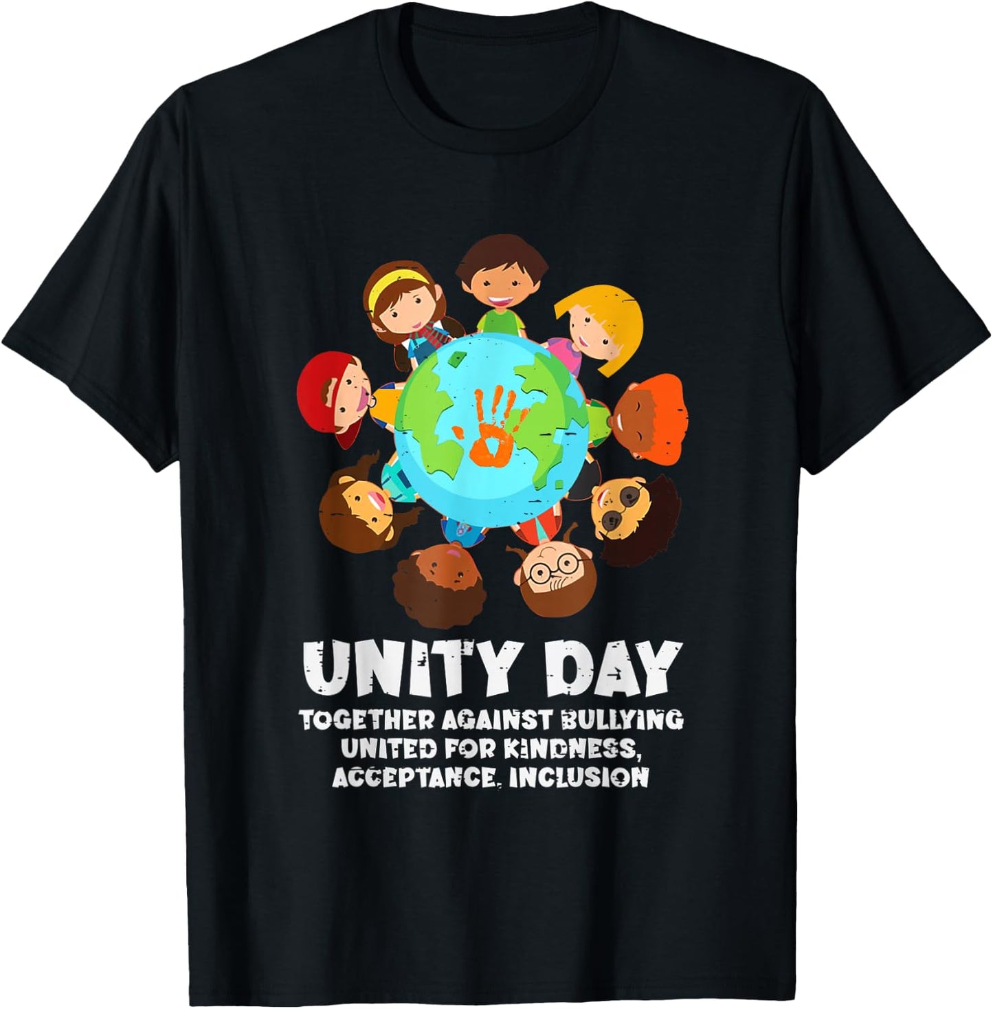 Together Against Bullying Orange Anti Bullying Unity Day Kid T-Shirt - T-Shirt | Black