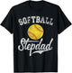 Softball Stepdad Sport Stepfather T-Shirt - T-Shirt | Black