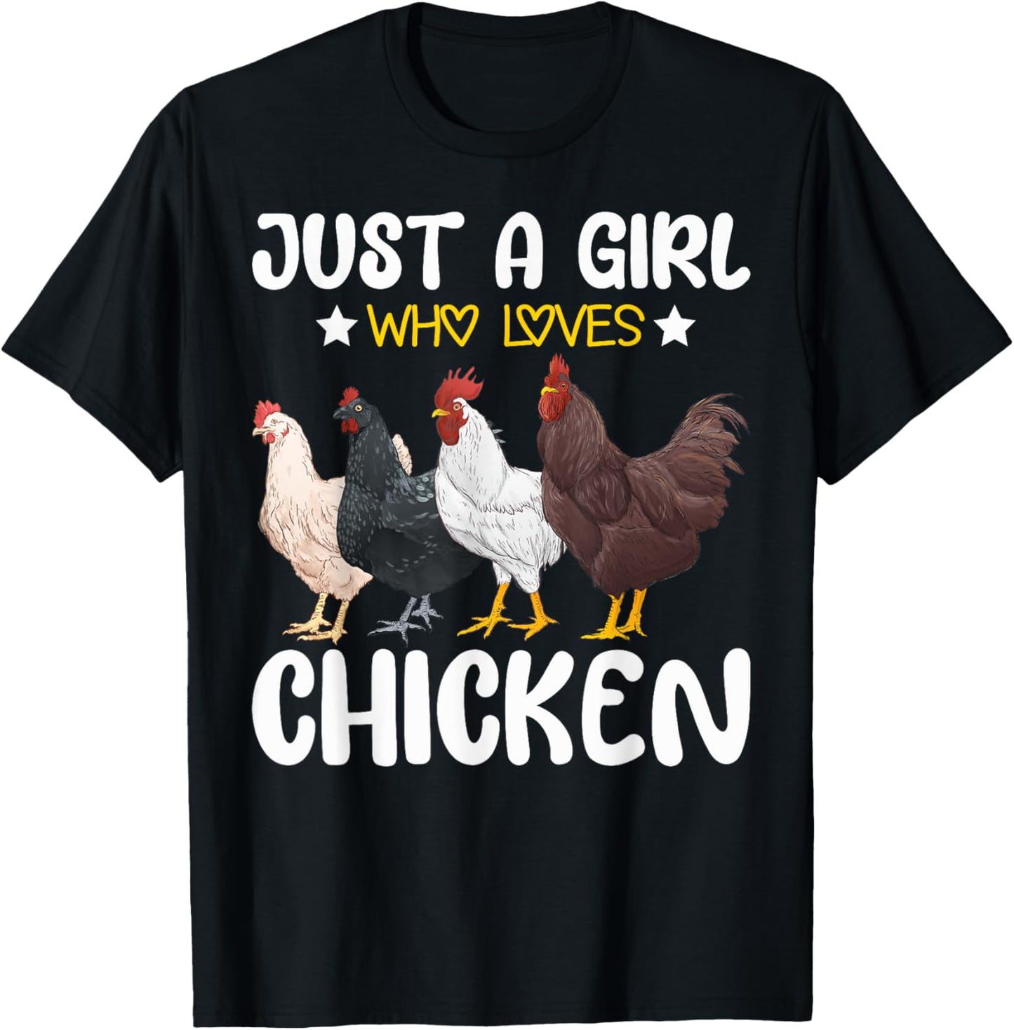 Just A Girl Who Loves Chickens Farm Lover Cute Chicken Buffs T-Shirt - T-Shirt | Black
