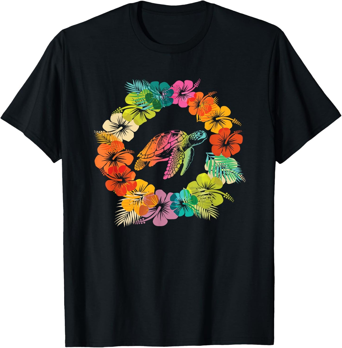 Hawaiian Sea Turtle Lover Ocean Hawaii Sea Animal Tropical T-Shirt - T-Shirt | Black