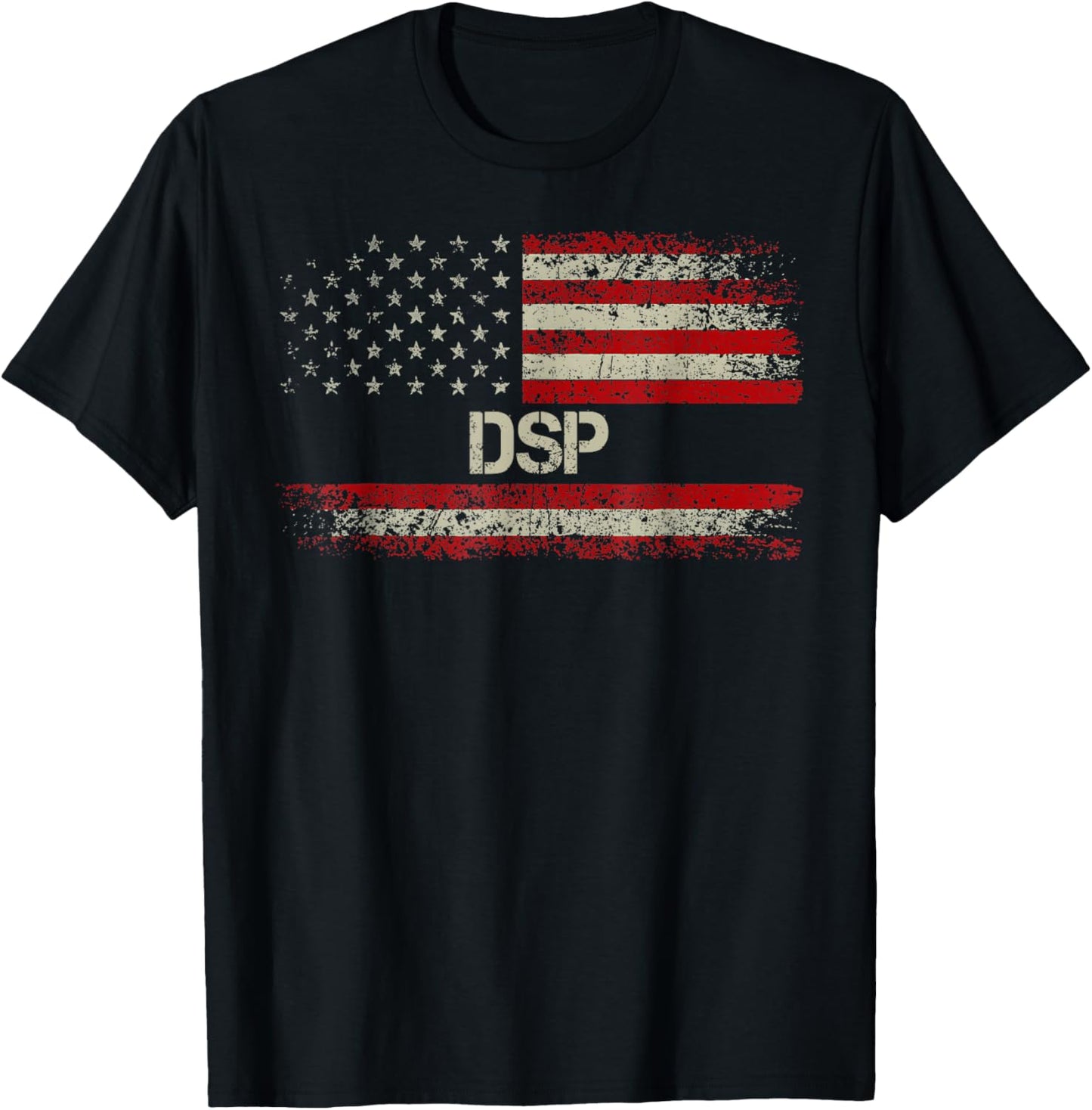 DSP - Vintage American Flag US Patriotic DSP Men T-Shirt - T-Shirt | Black
