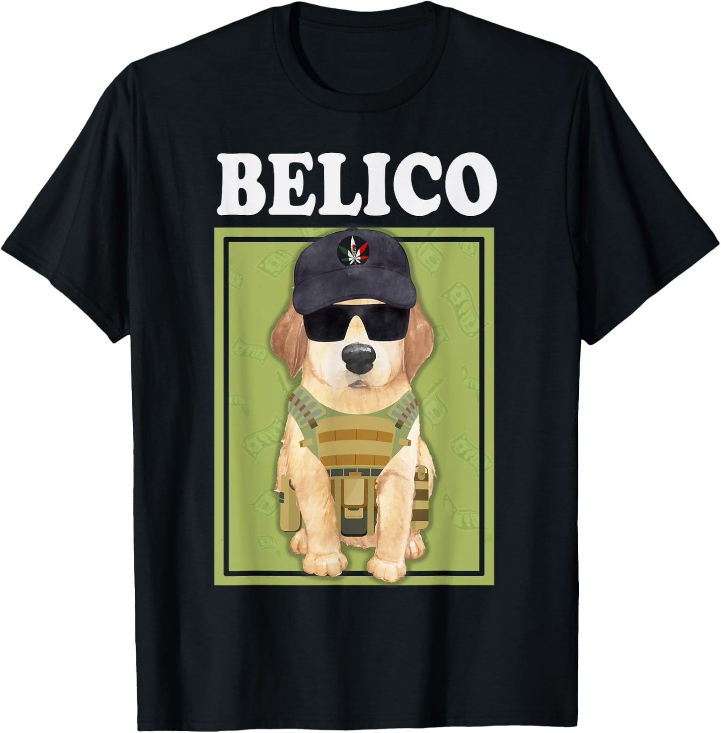 Perrito Belico Funny Mexican Corridos Belicos T-Shirt - T-Shirt | Black