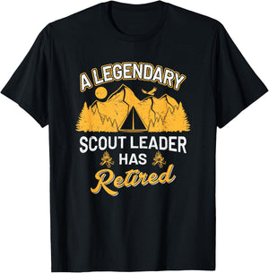 A Legendary Scout Leader has retired Camper Nature Campfire T-Shirt - T-Shirt | Black