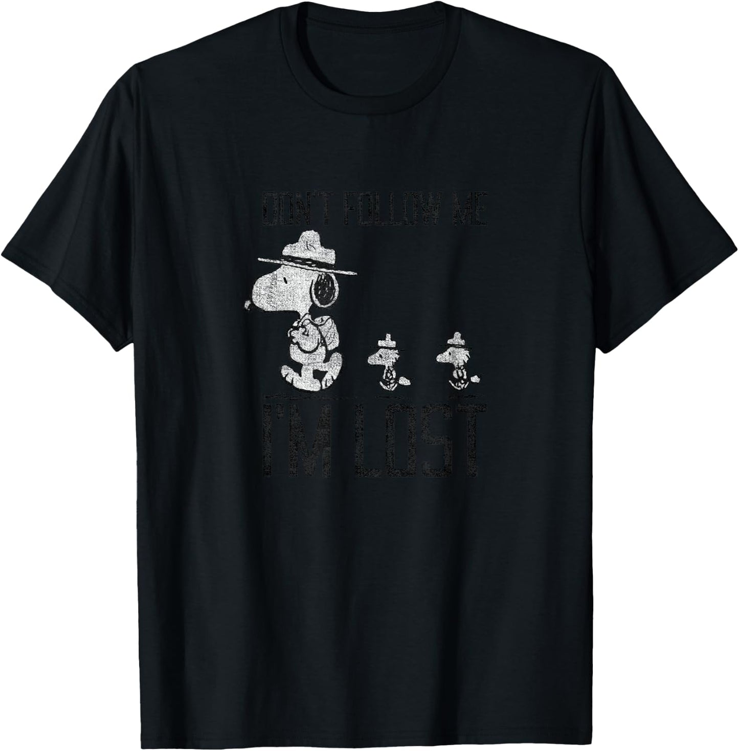 Peanuts - Snoopy Don't Follow Me Im Lost T-Shirt - T-Shirt | Black