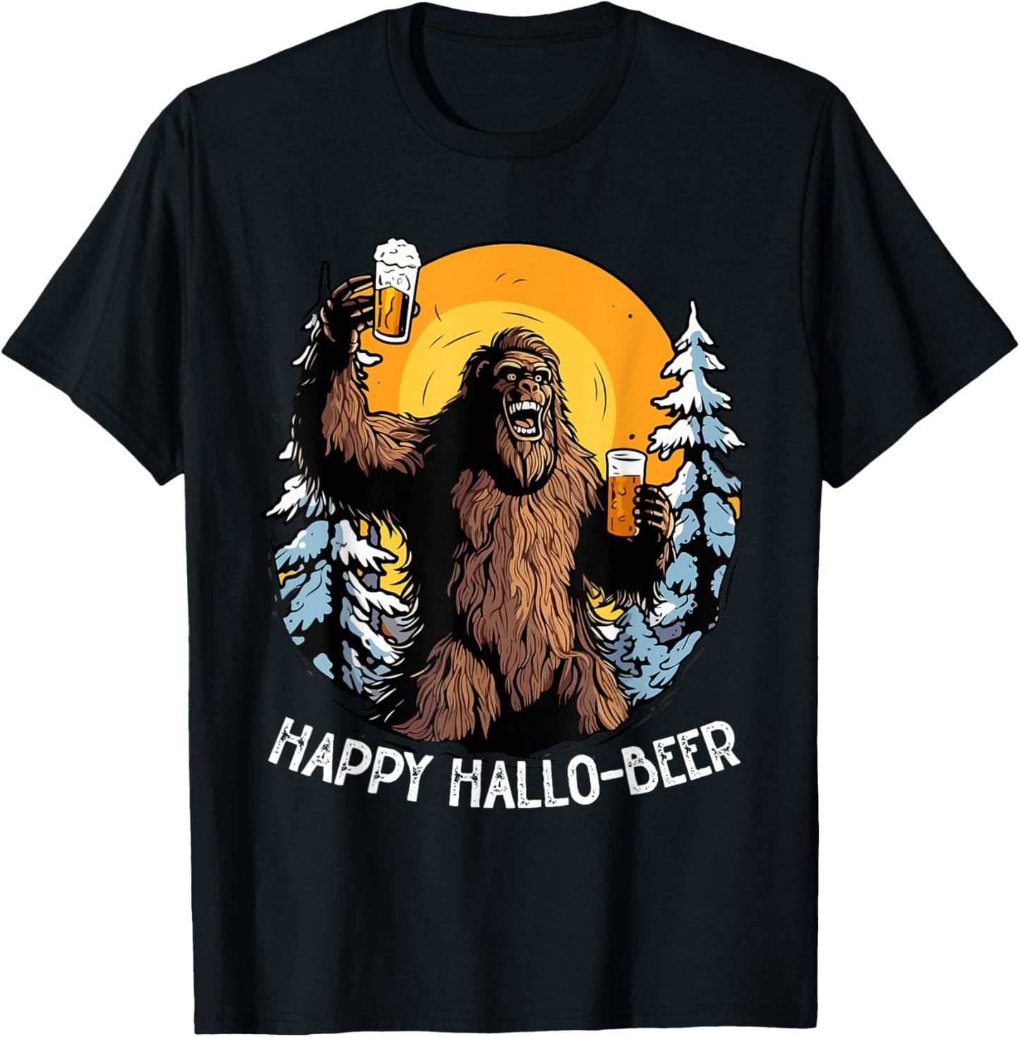 Bigfoot Halloween Costume Sasquatch Beer Trick Or Treat T-Shirt - T-Shirt | Black