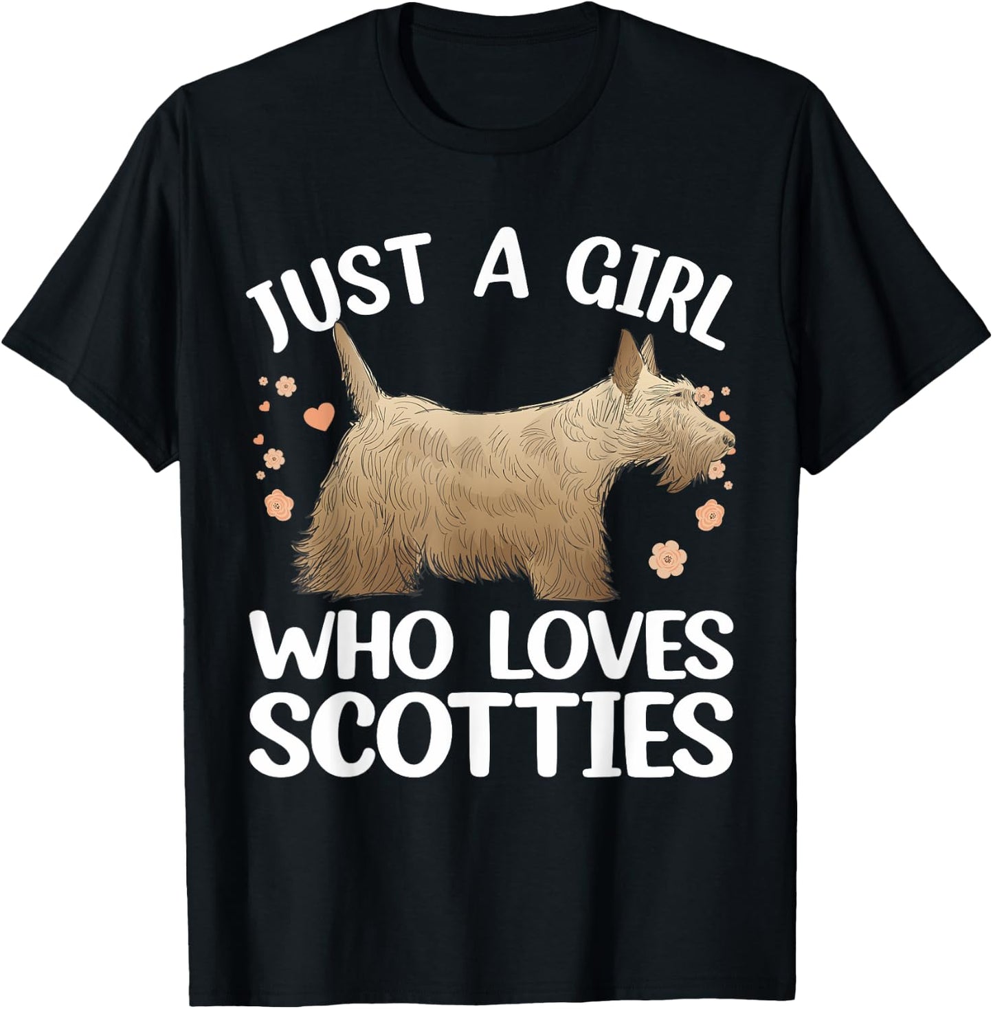 Funny Scottish Terrier Art For Girls Women Scottie Dog Lover T-Shirt - T-Shirt | Black