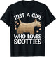 Funny Scottish Terrier Art For Girls Women Scottie Dog Lover T-Shirt - T-Shirt | Black