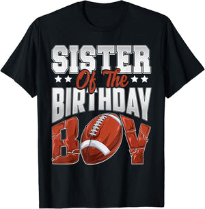 Sister Football birthday Boy Family Baller b-day Party T-Shirt - T-Shirt | Black