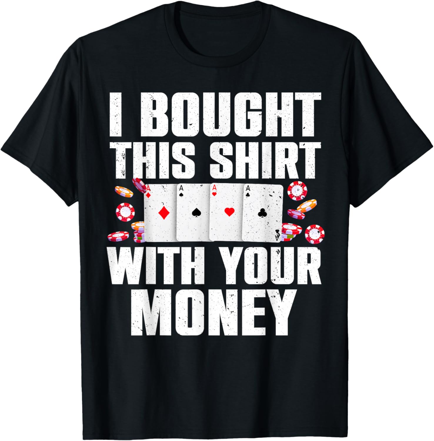 Funny Poker Art for Gambling Men Women Poker Player Gambler Small T-Shirt - T-Shirt | Black