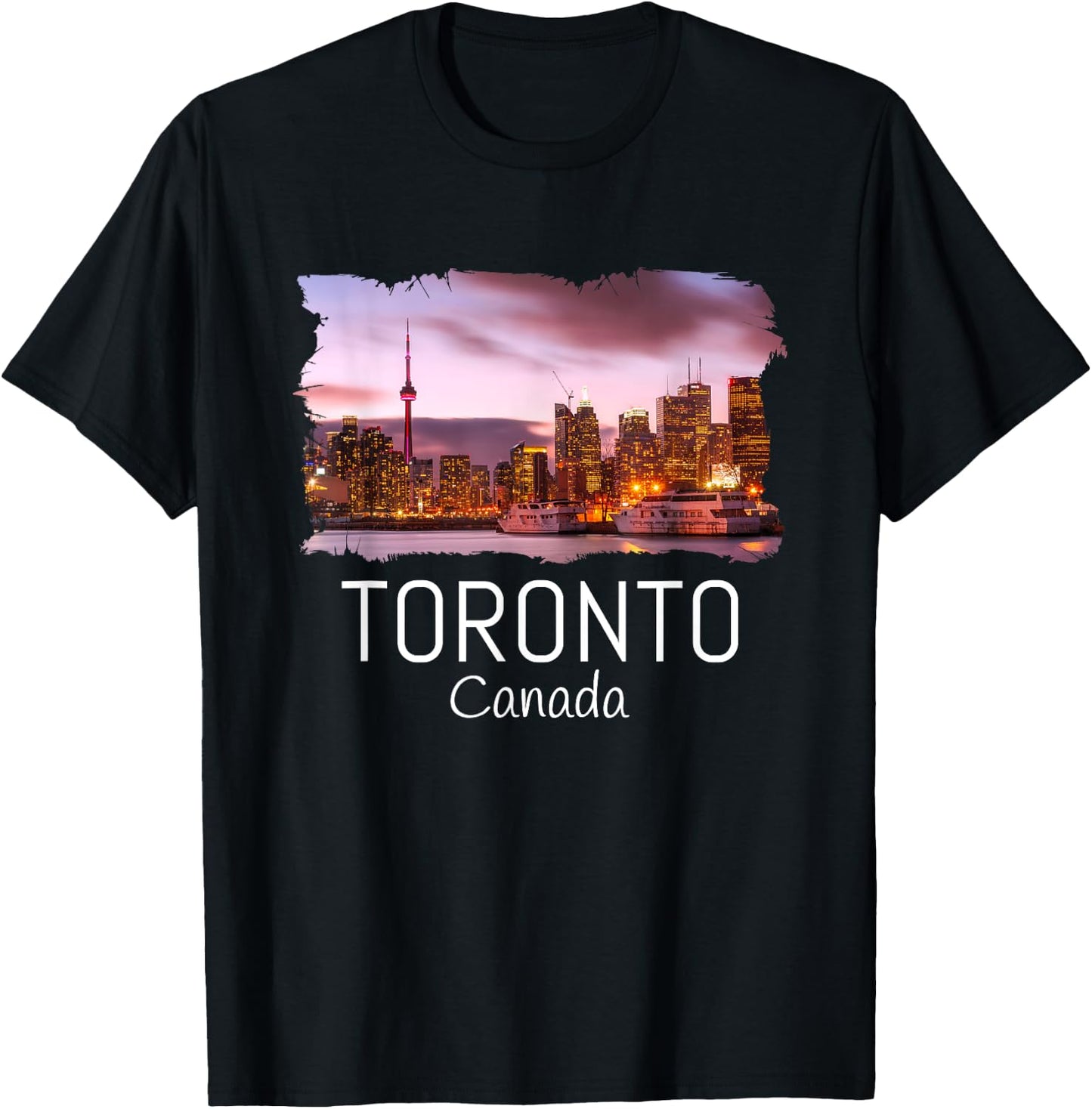 Toronto Skyline CN Tower Travel Souvenir Gift Toronto Canada T-Shirt - T-Shirt | Black