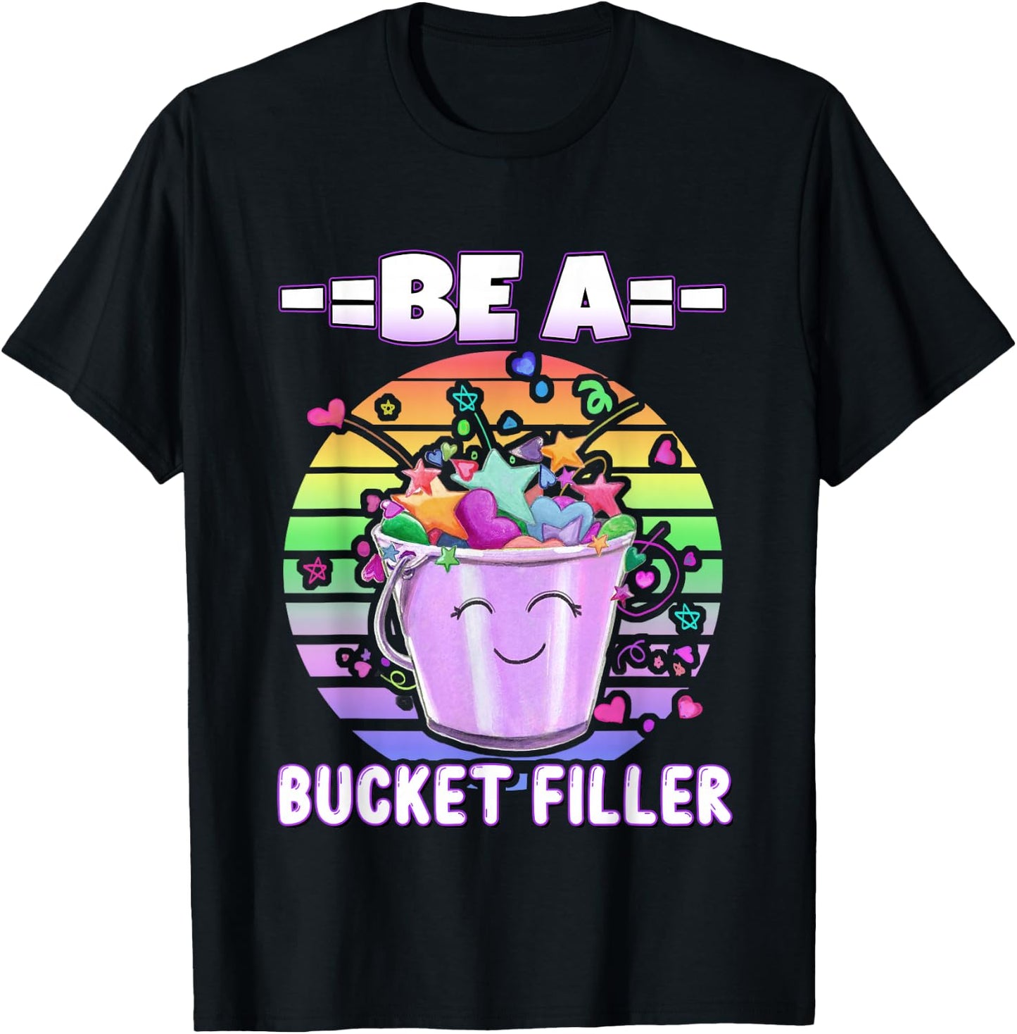 Be a Bucket Filler Colourful Sunset T-Shirt - T-Shirt | Black